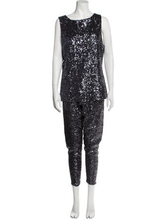 Ralph Lauren Black Label Sequin Embellishments Pant Set
