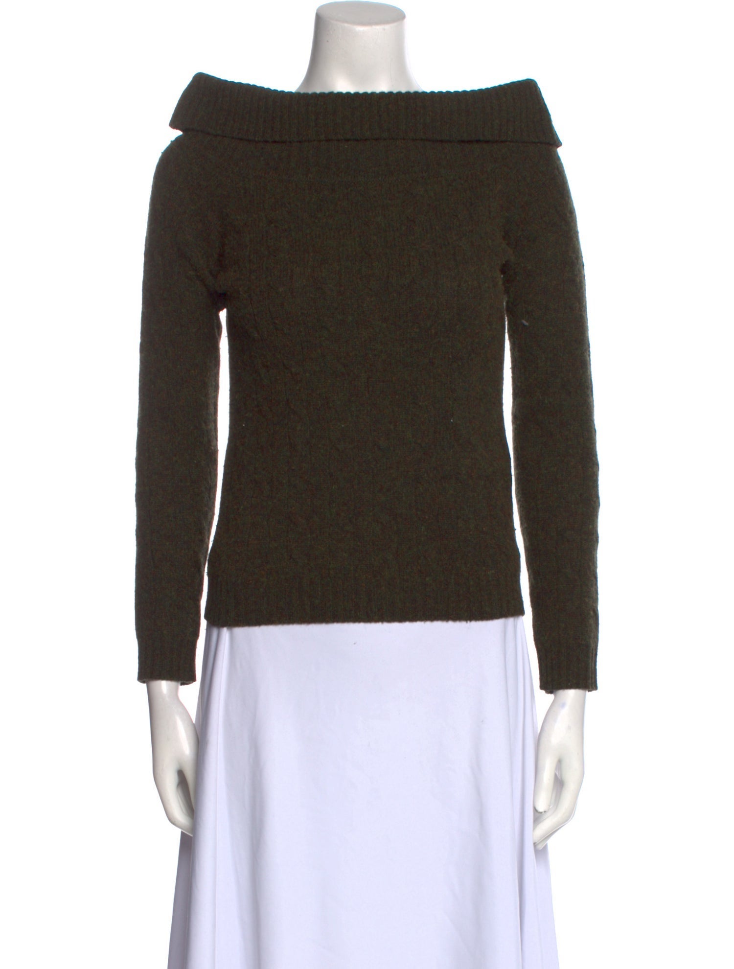 Ralph Lauren Black Label Cashmere Off-The-Shoulder Sweater