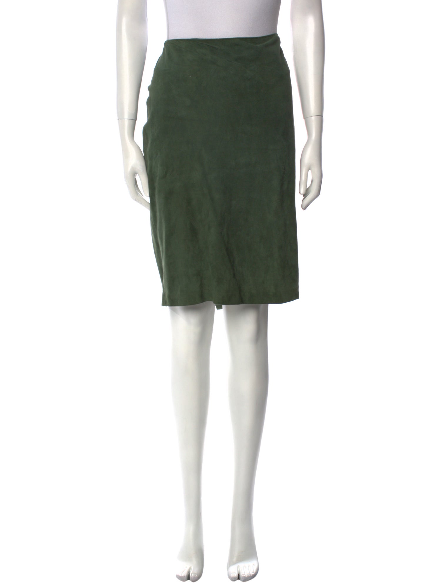 Ralph Lauren Black Label Suede Knee-Length Skirt
