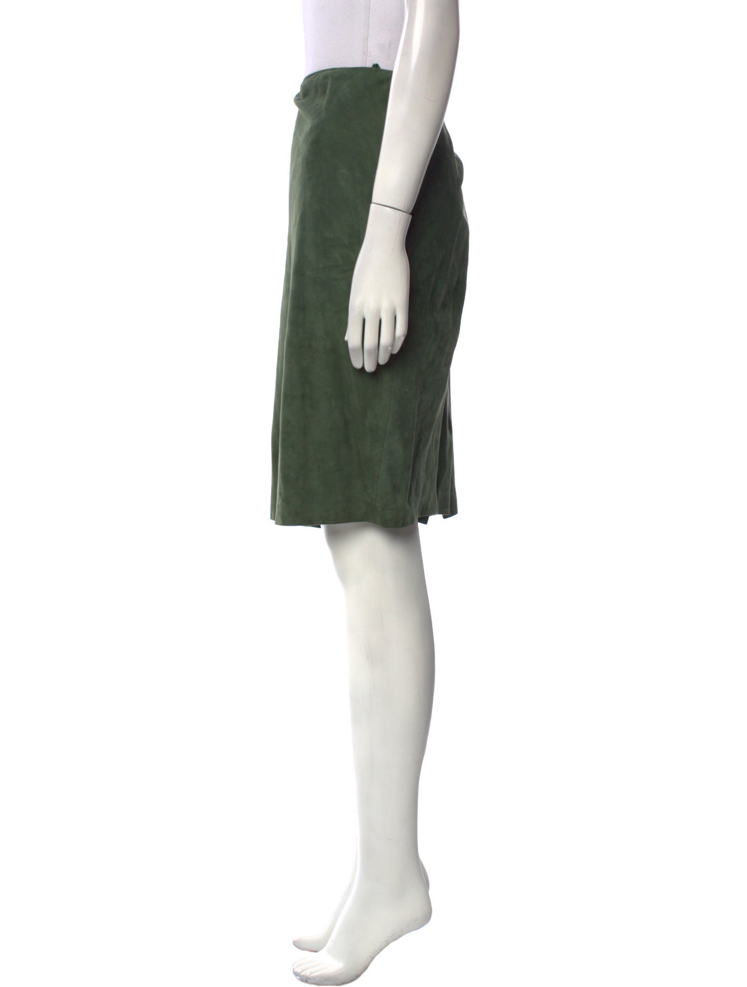 Ralph Lauren Black Label Suede Knee-Length Skirt