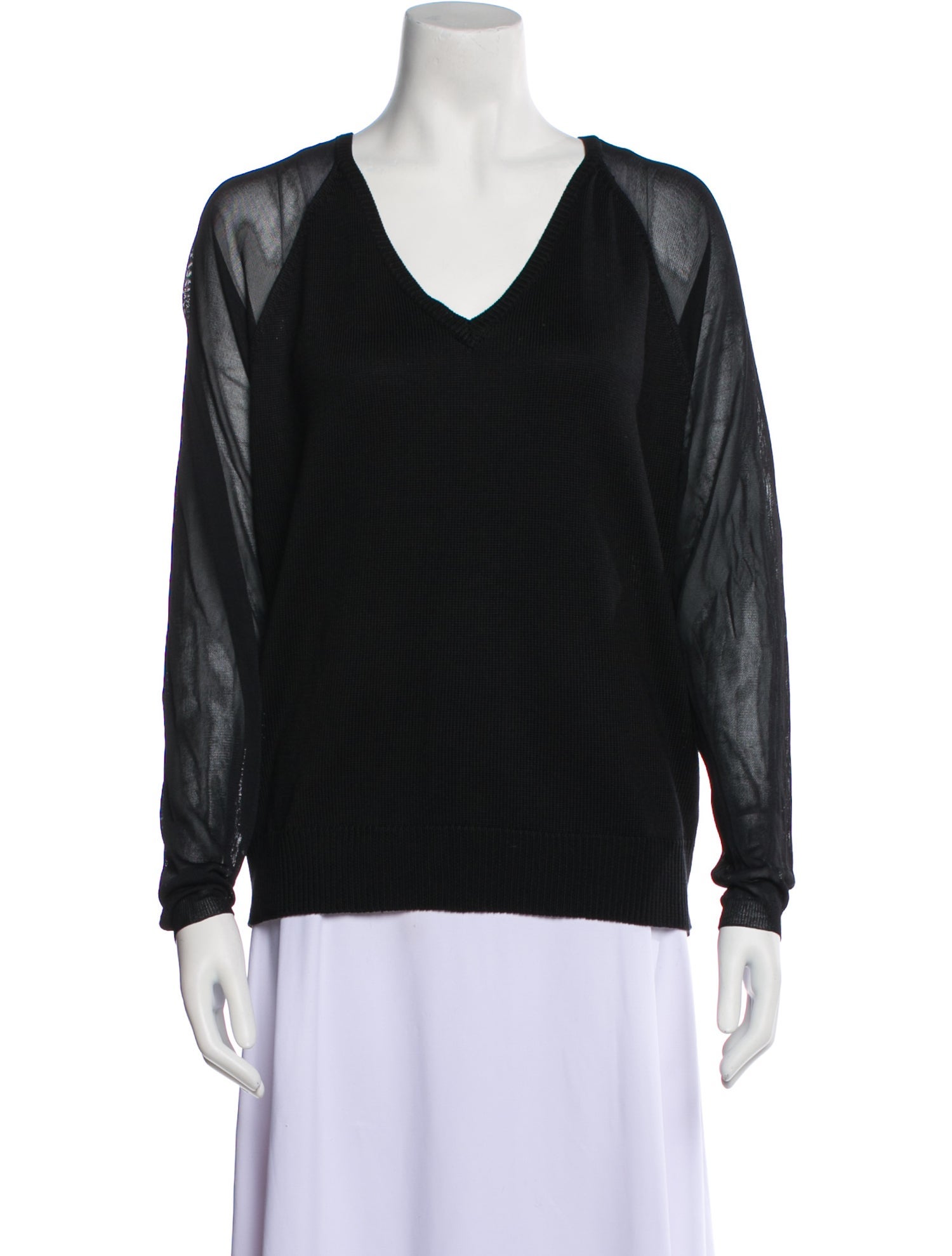 Ralph Lauren Black Label Silk V-Neck Sweater