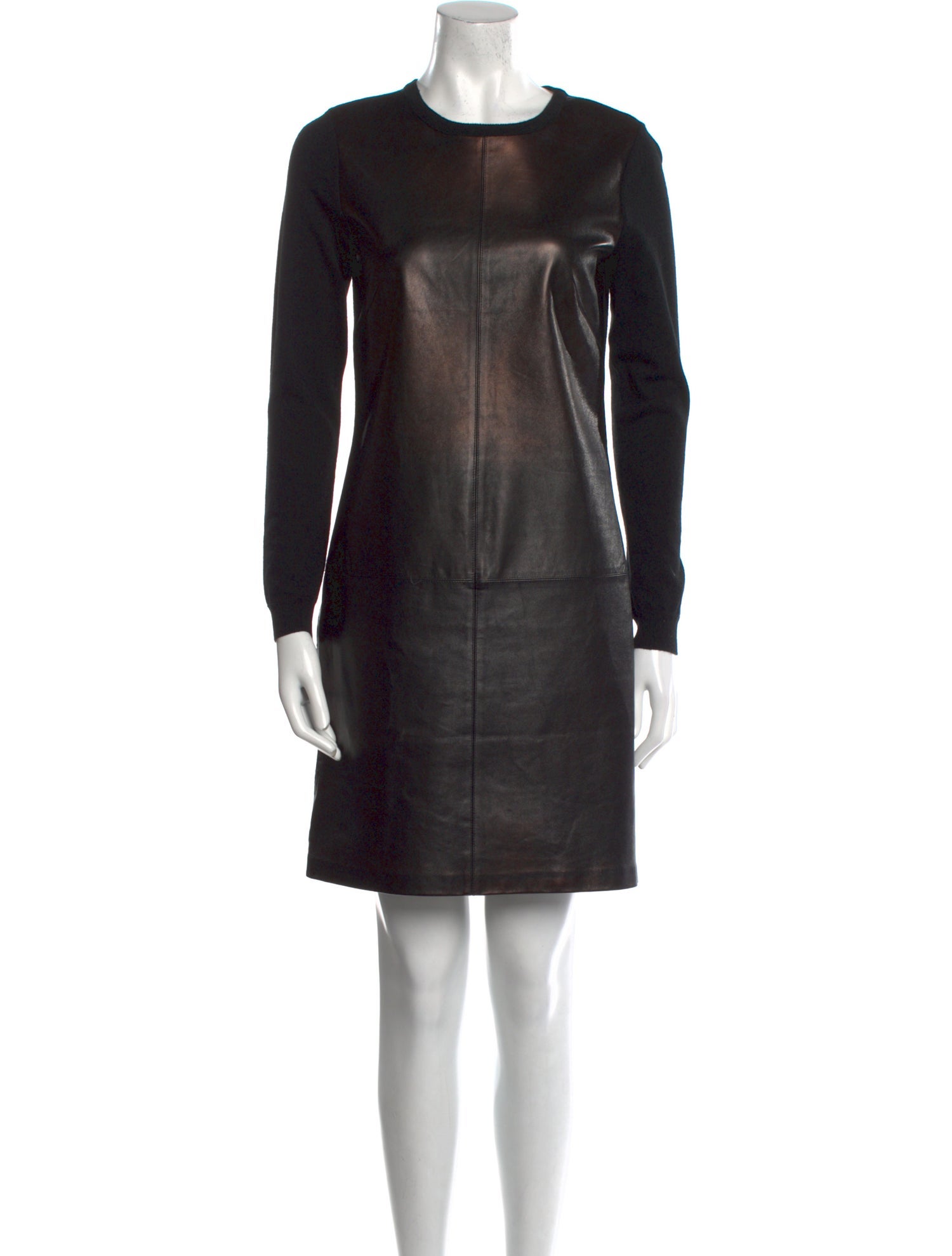 Ralph Lauren Black Label Leather Knee-Length Dress