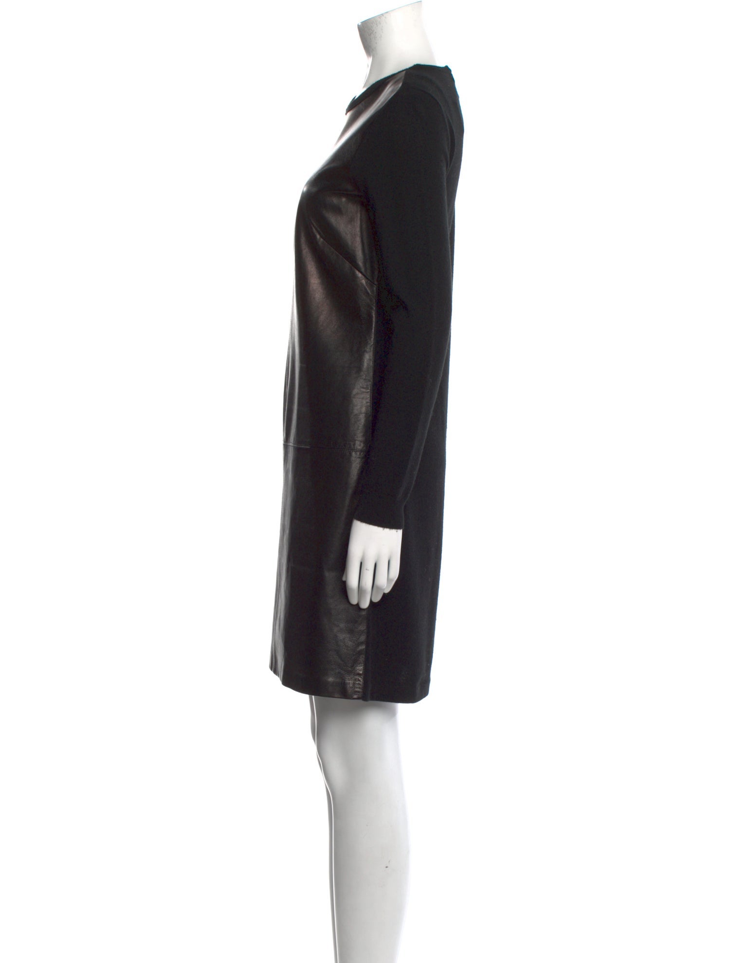 Ralph Lauren Black Label Leather Knee-Length Dress