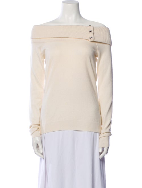 Ralph Lauren Black Label Cashmere Off-The-Shoulder Sweater