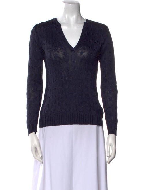 Ralph Lauren Black Label Silk V-Neck Sweater