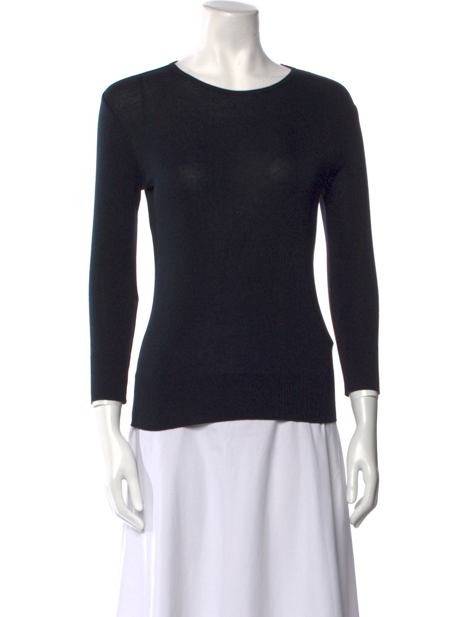Ralph Lauren Black Label Bateau Neckline Three-Quarter Sleeve Top