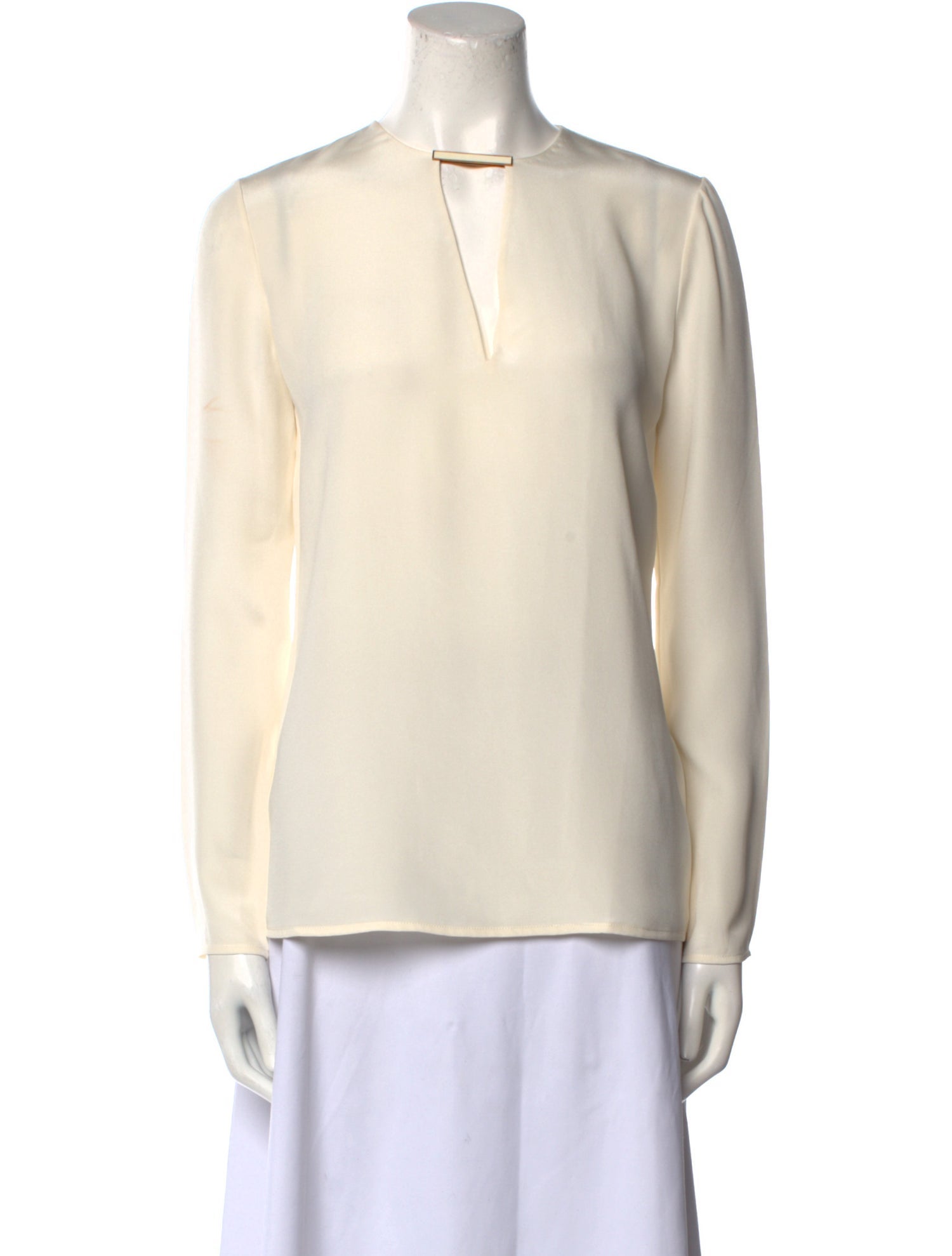 Ralph Lauren Black Label Silk V-Neck Blouse