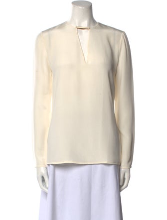 Ralph Lauren Black Label Silk V-Neck Blouse