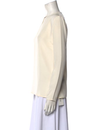 Ralph Lauren Black Label Silk V-Neck Blouse