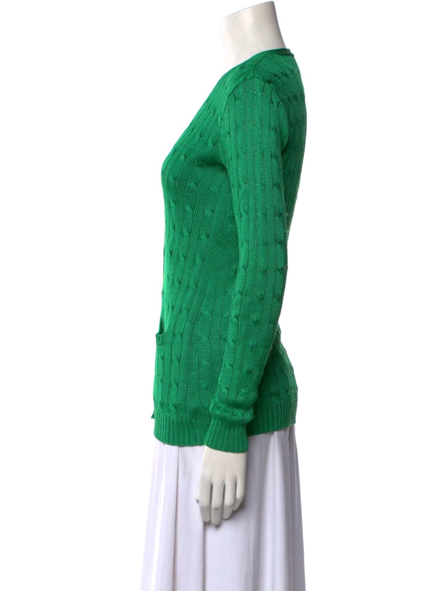 Ralph Lauren Black Label Silk Plunge Neckline Sweater