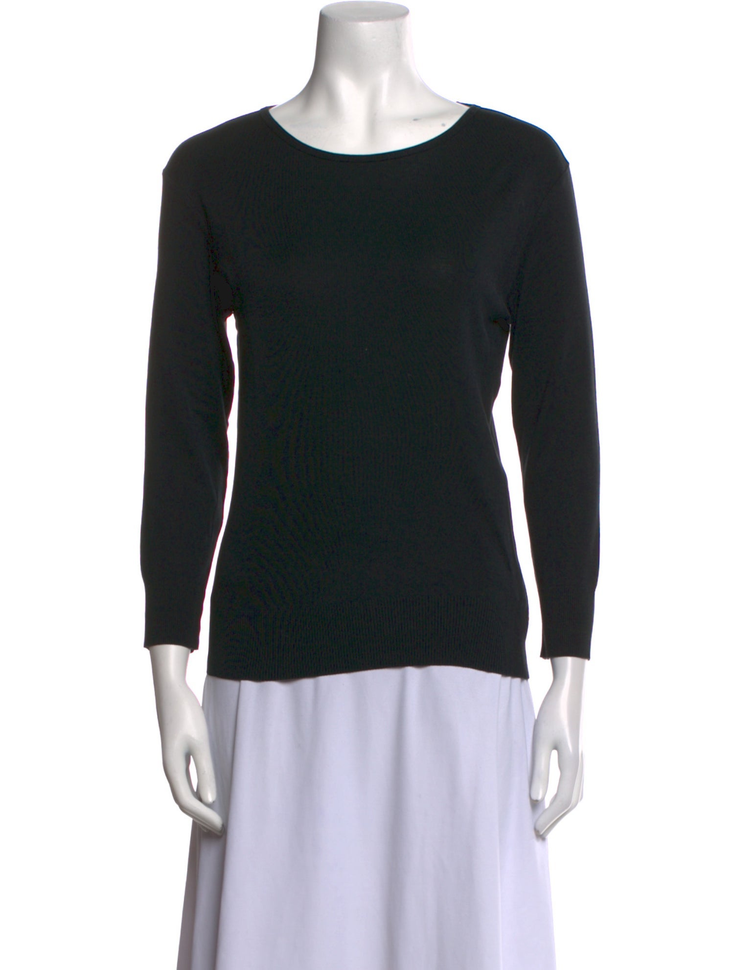 Ralph Lauren Black Label Bateau Neckline Three-Quarter Sleeve Top