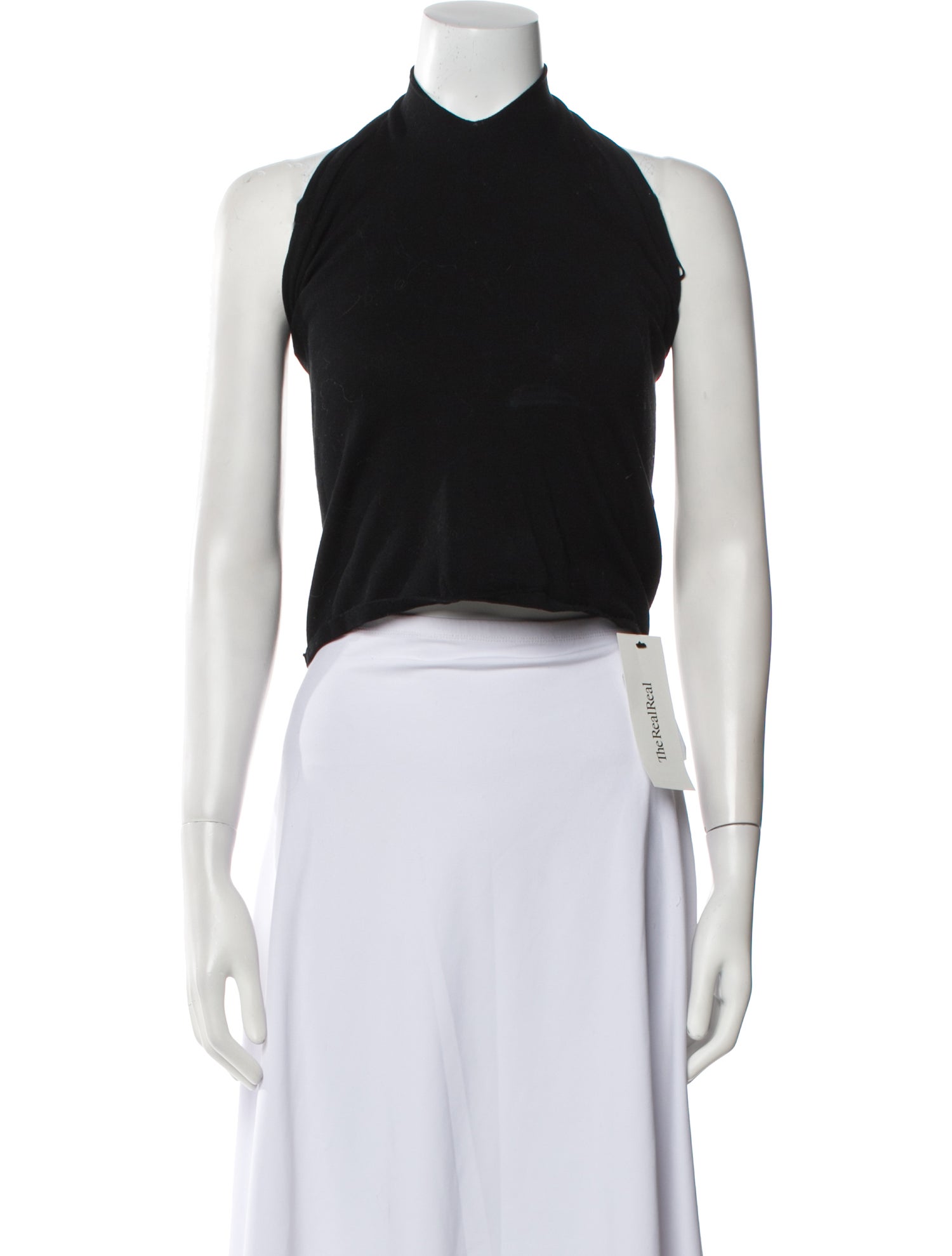 Ralph Lauren Black Label Mock Neck Sleeveless Crop Top