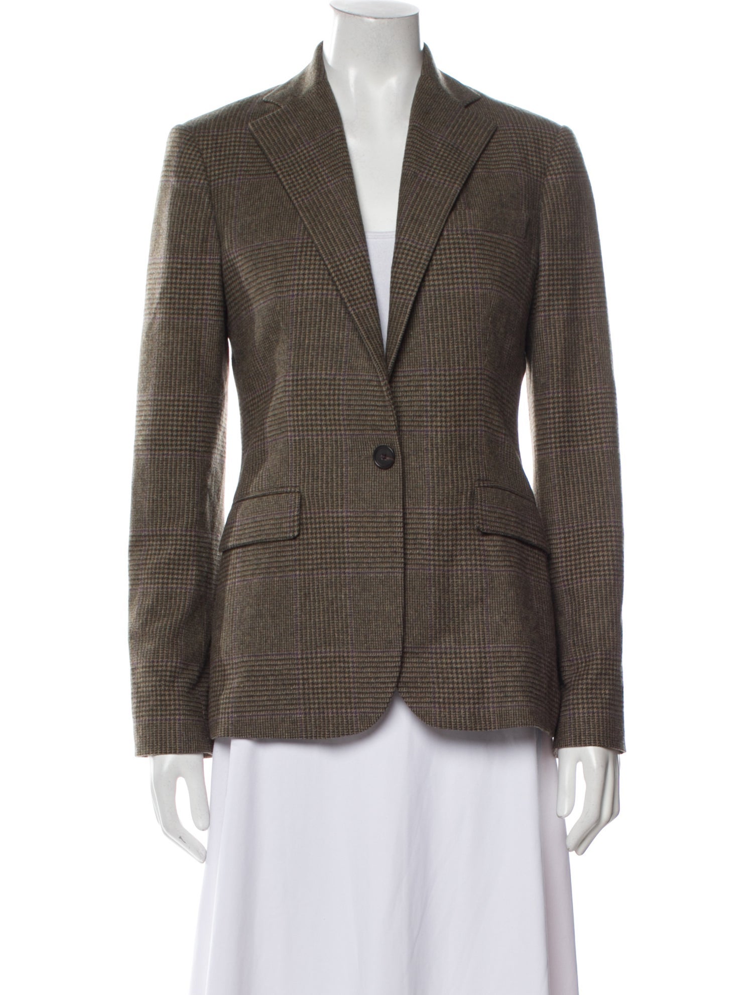 Ralph Lauren Black Label Wool Plaid Print Blazer