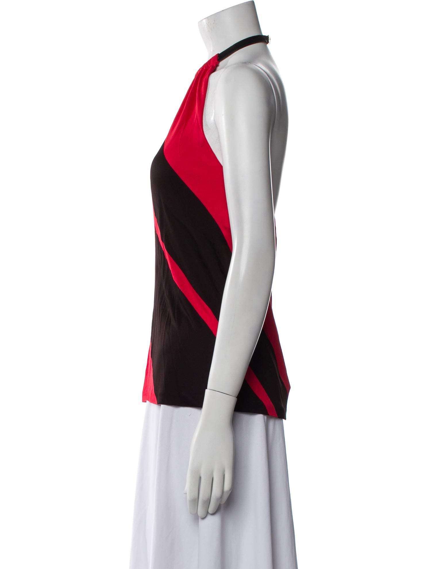 Ralph Lauren Black Label Colorblock Pattern Halterneck Top