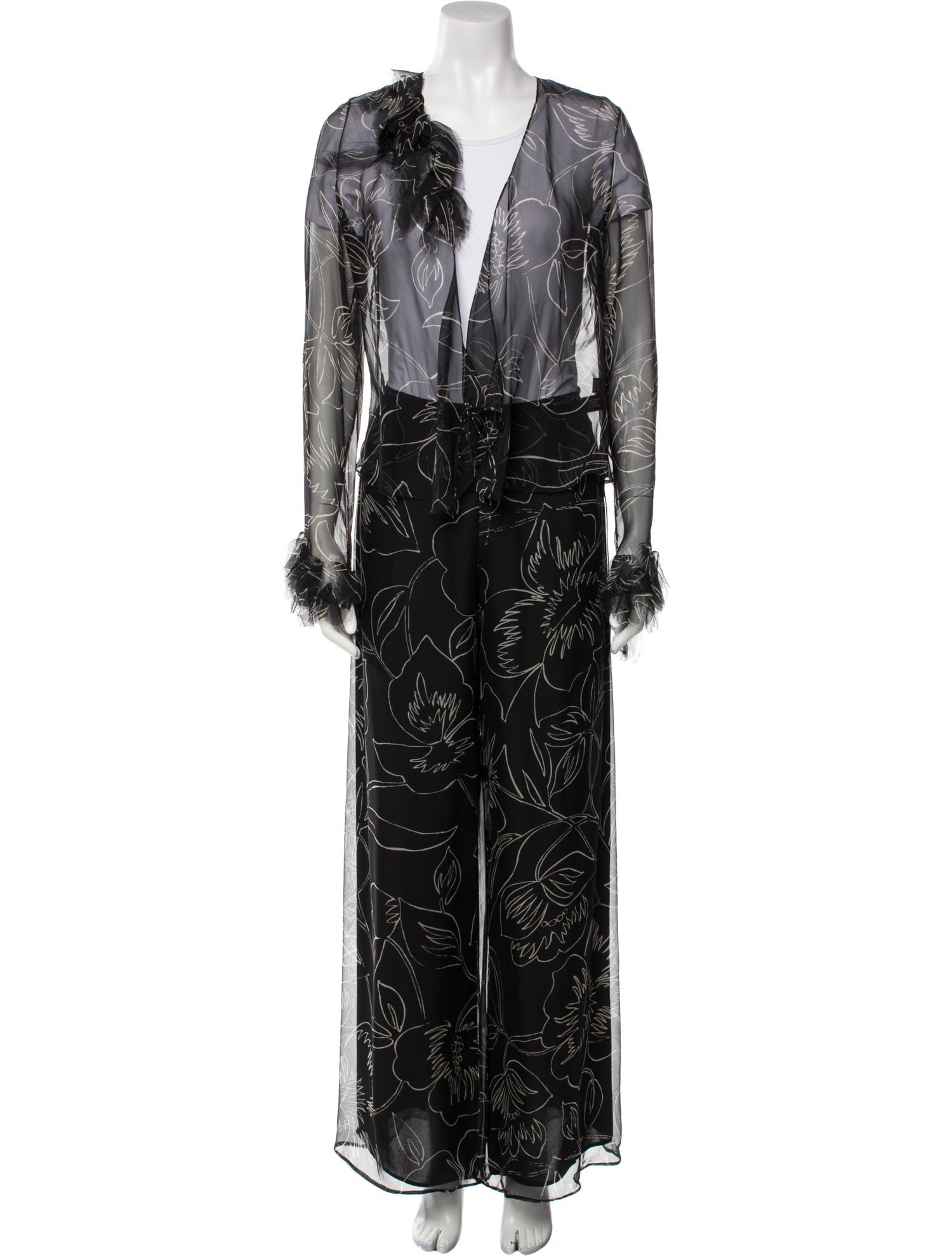 Ralph Lauren Black Label Silk Printed Pant Set