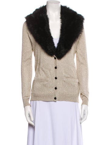 Ralph Lauren Black Label Jackets Silk Colorblock Pattern Fur Jacket S