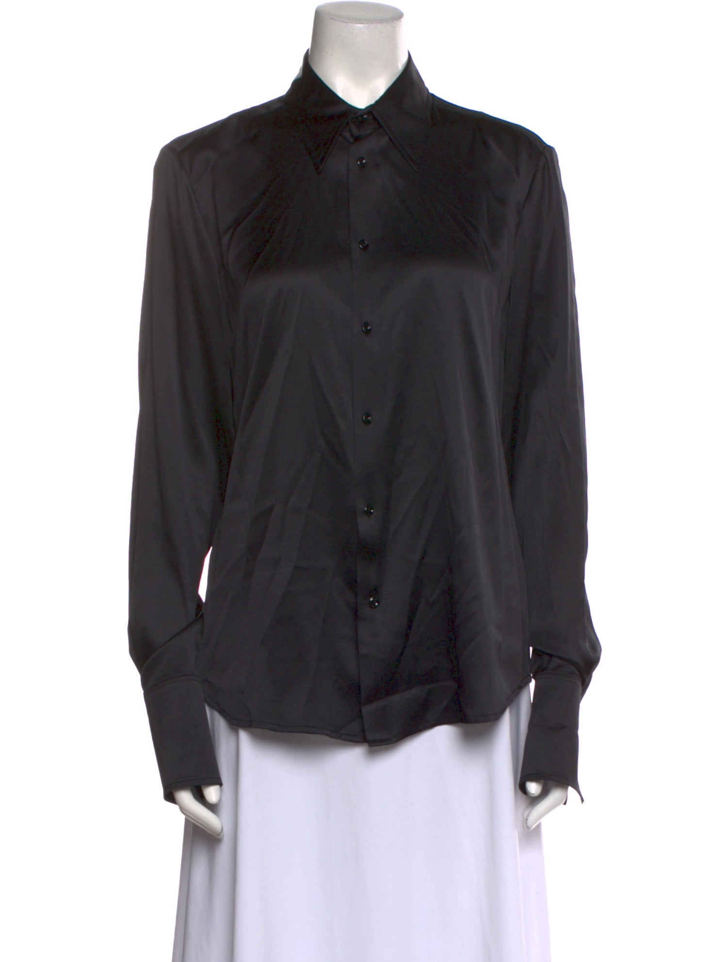 Ralph Lauren Black Label Silk Long Sleeve Button-Up Top w/ Tags