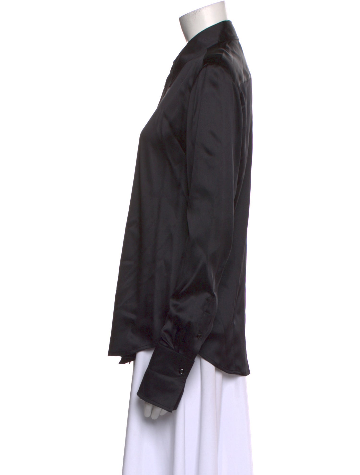 Ralph Lauren Black Label Silk Long Sleeve Button-Up Top w/ Tags