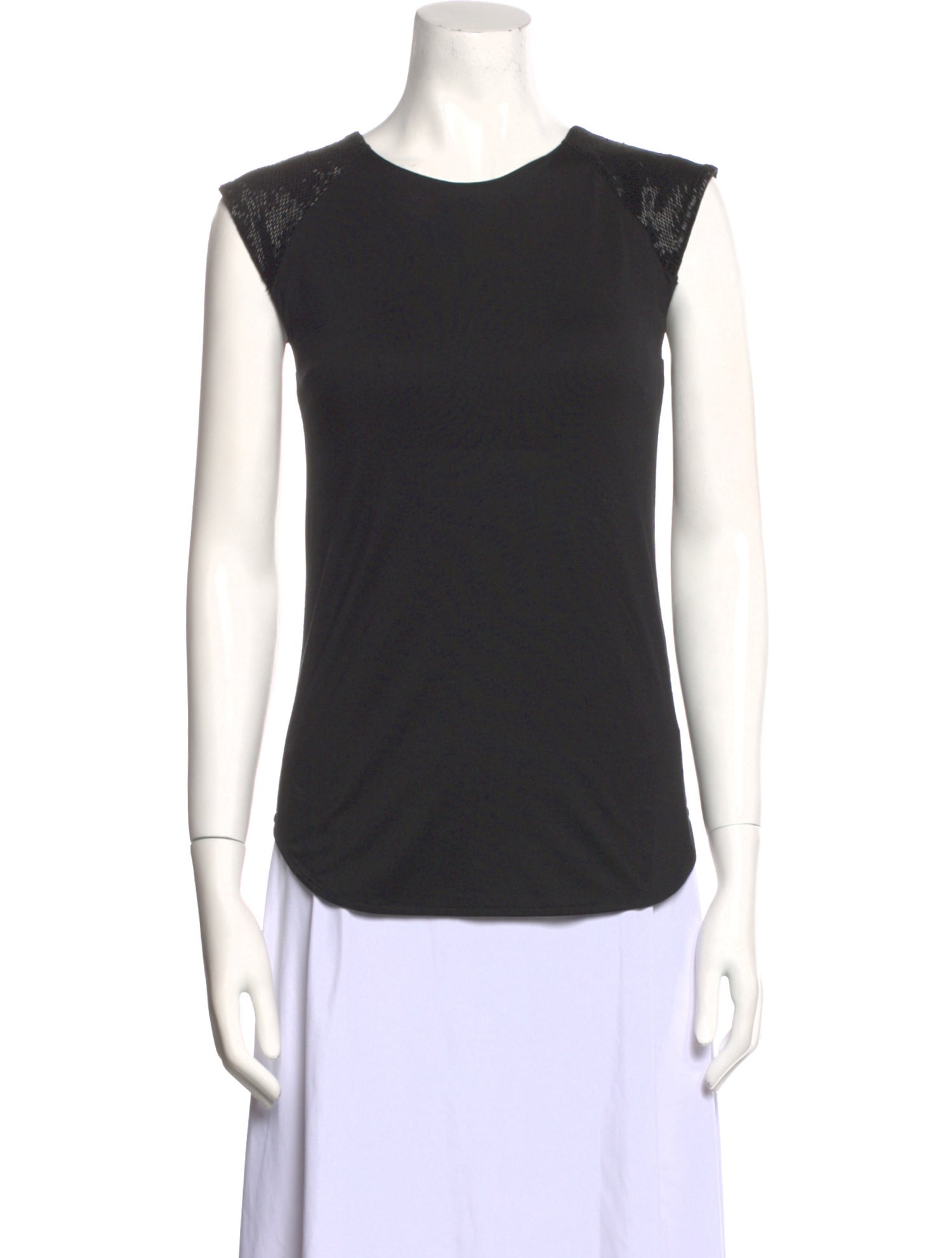 Ralph Lauren Black Label Silk Crew Neck Top