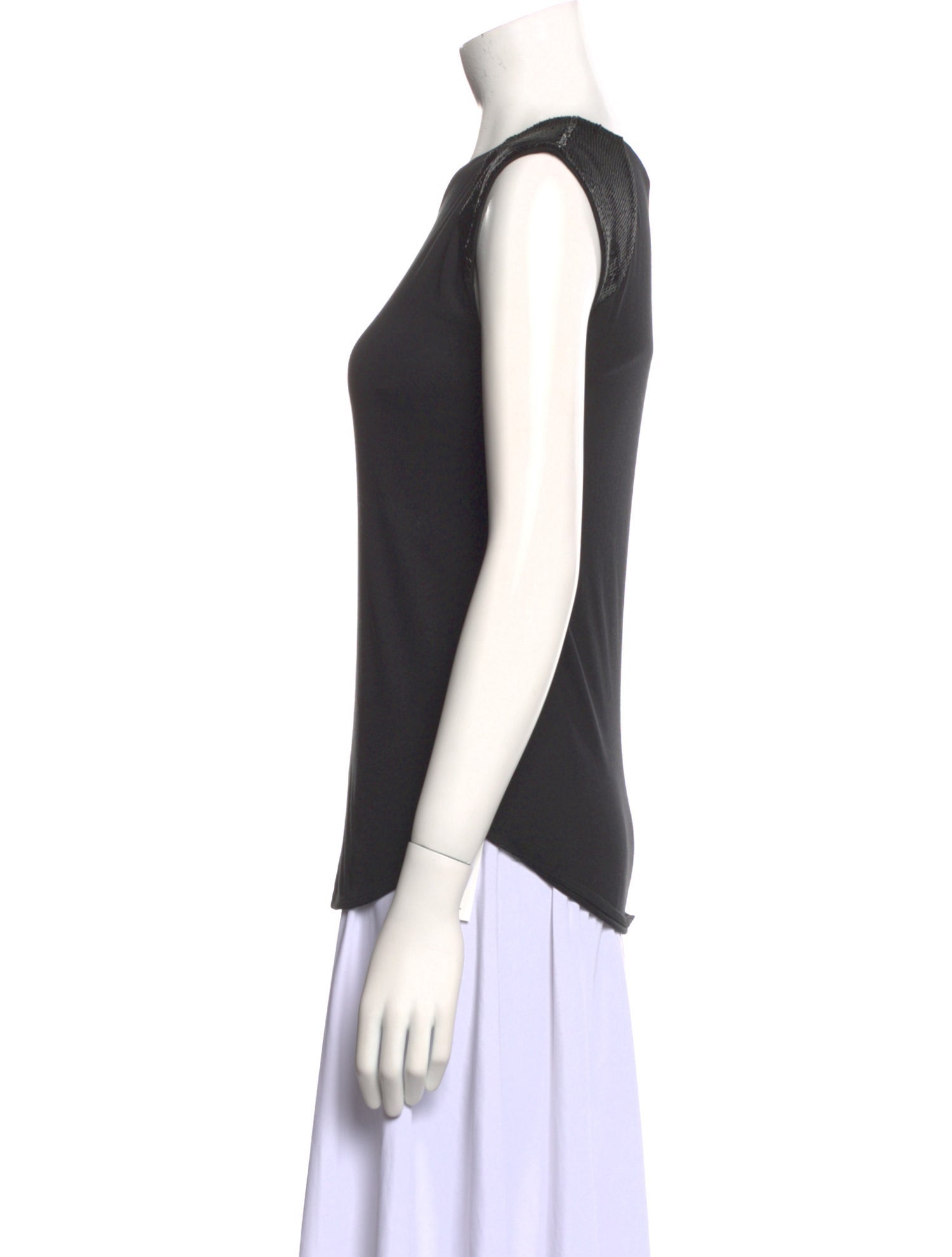 Ralph Lauren Black Label Silk Crew Neck Top