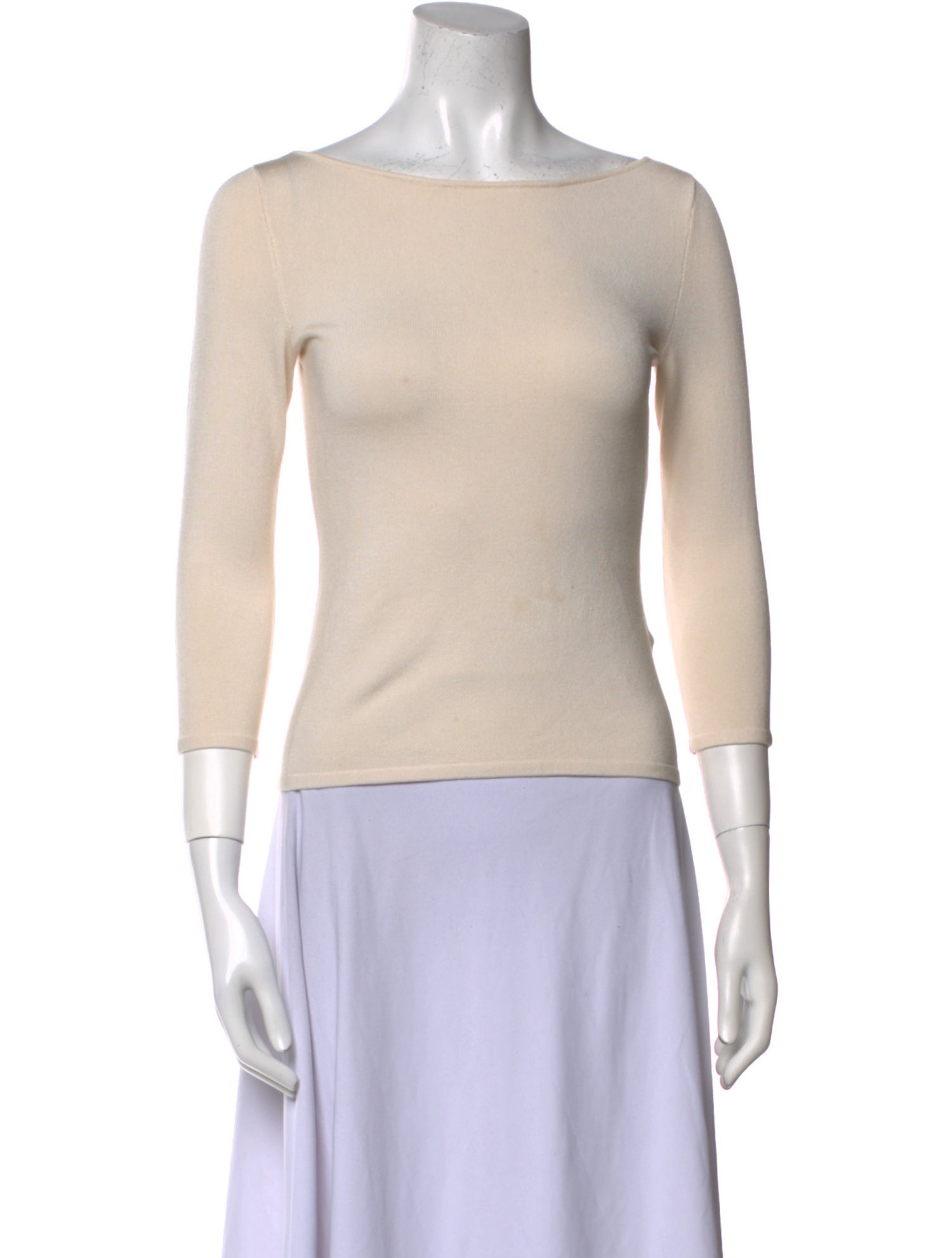 Ralph Lauren Black Label Silk Bateau Neckline Top