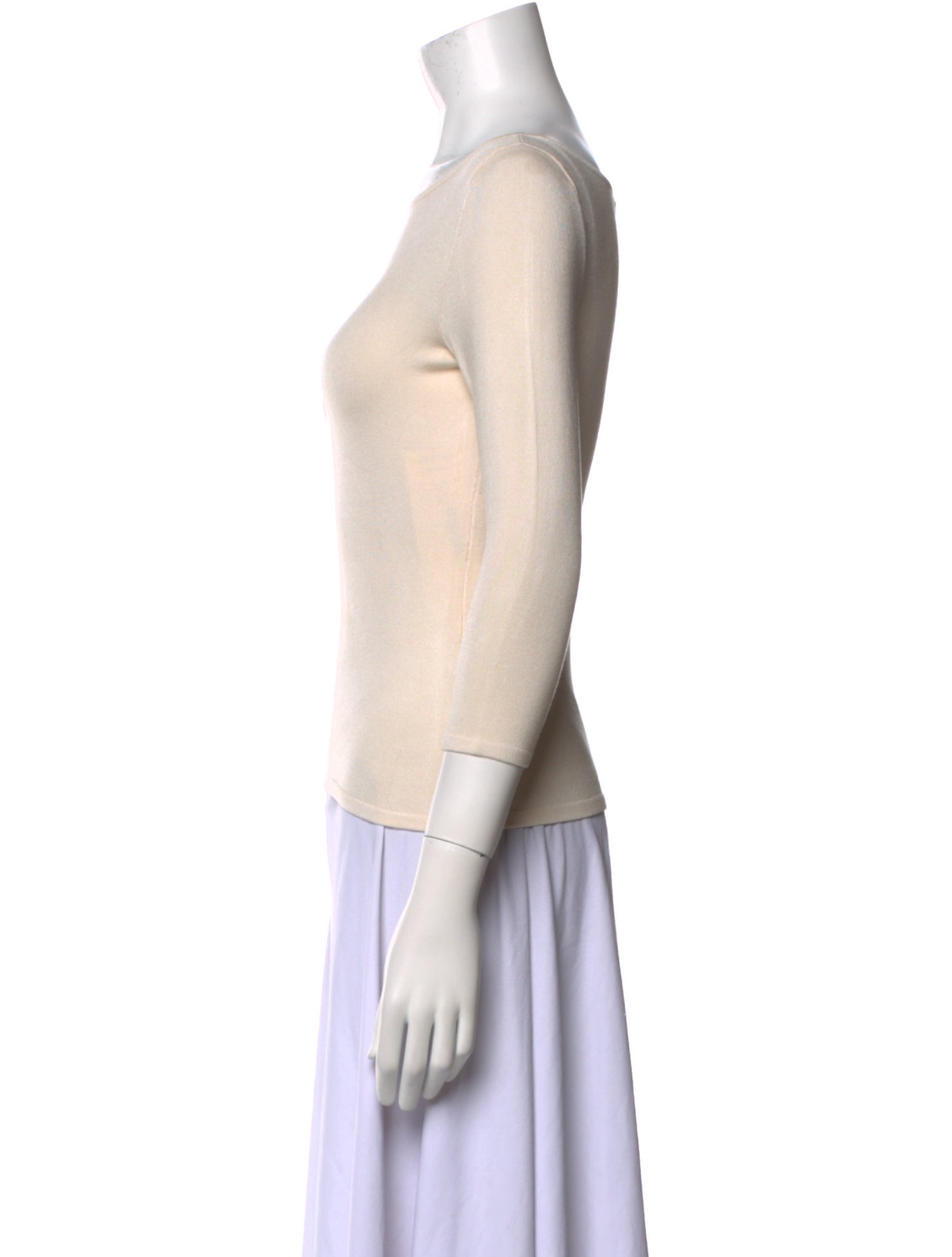 Ralph Lauren Black Label Silk Bateau Neckline Top