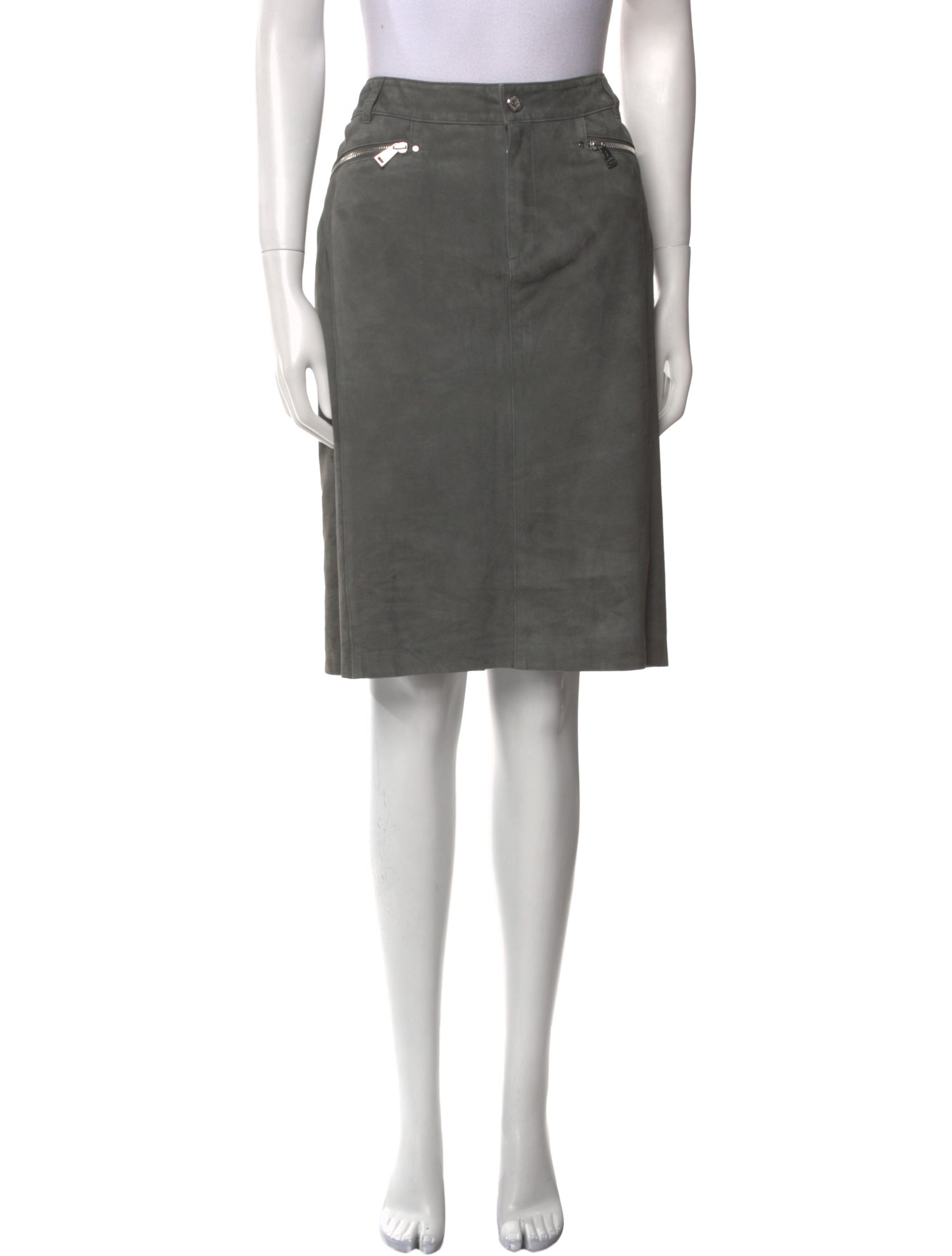 Ralph Lauren Black Label Suede Knee-Length Skirt