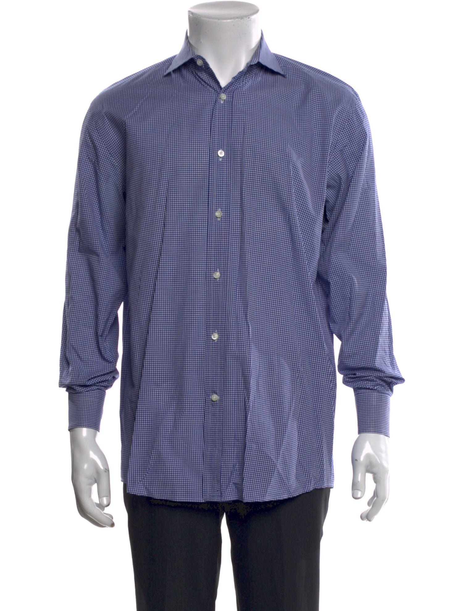 Ralph Lauren Black Label Plaid Print Long Sleeve Dress Shirt