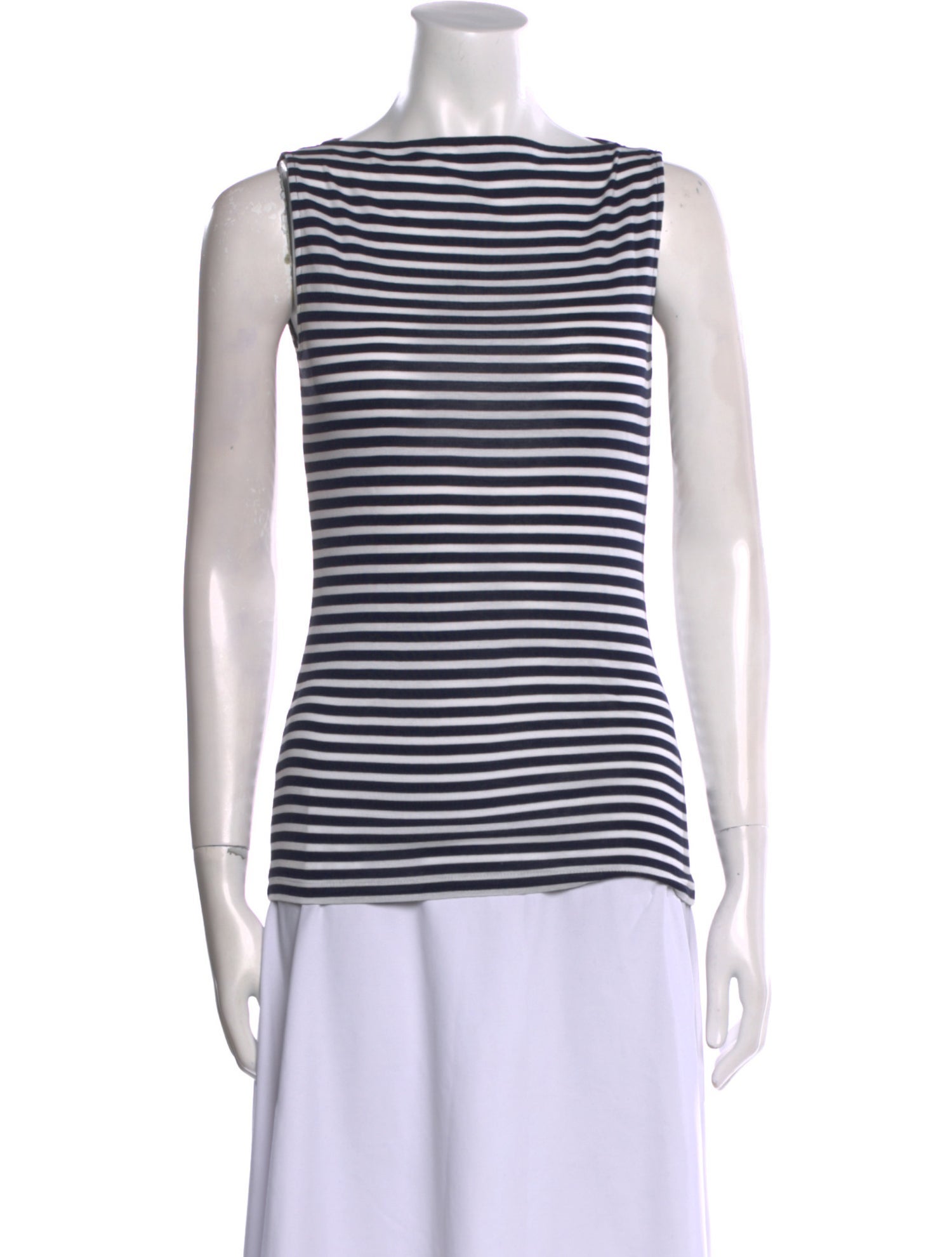 Ralph Lauren Black Label Striped Bateau Neckline Top