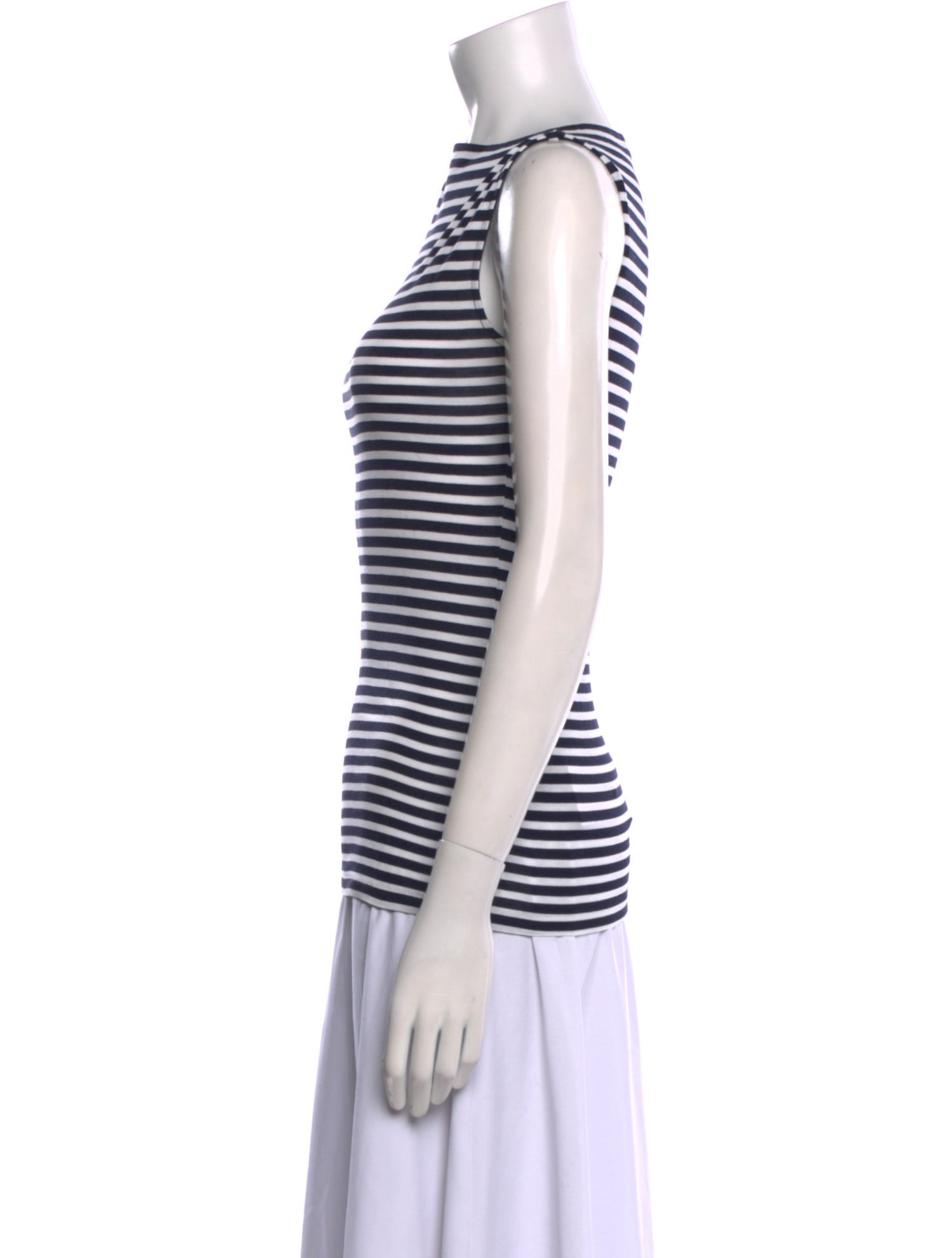 Ralph Lauren Black Label Striped Bateau Neckline Top