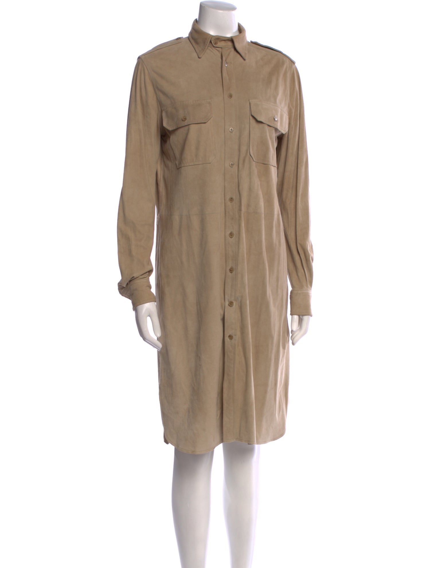 Ralph Lauren Black Label Suede Knee-Length Dress