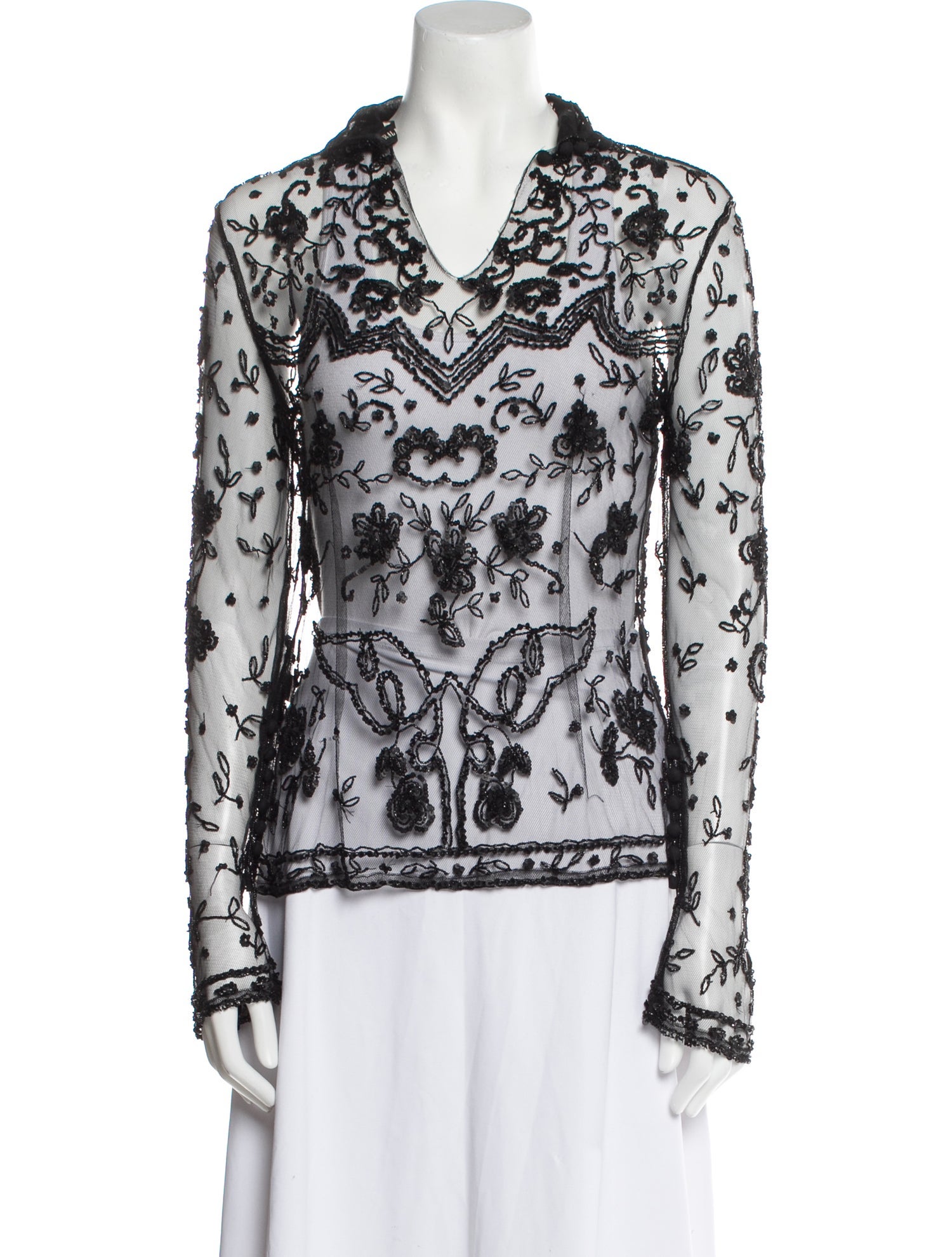 Ralph Lauren Black Label Printed Cowl Neck Blouse