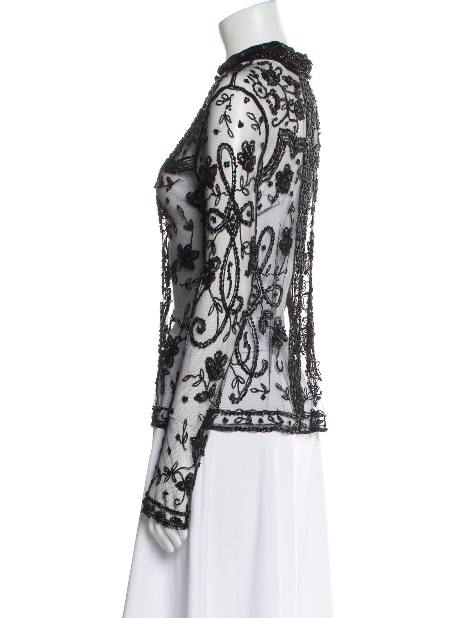 Ralph Lauren Black Label Printed Cowl Neck Blouse