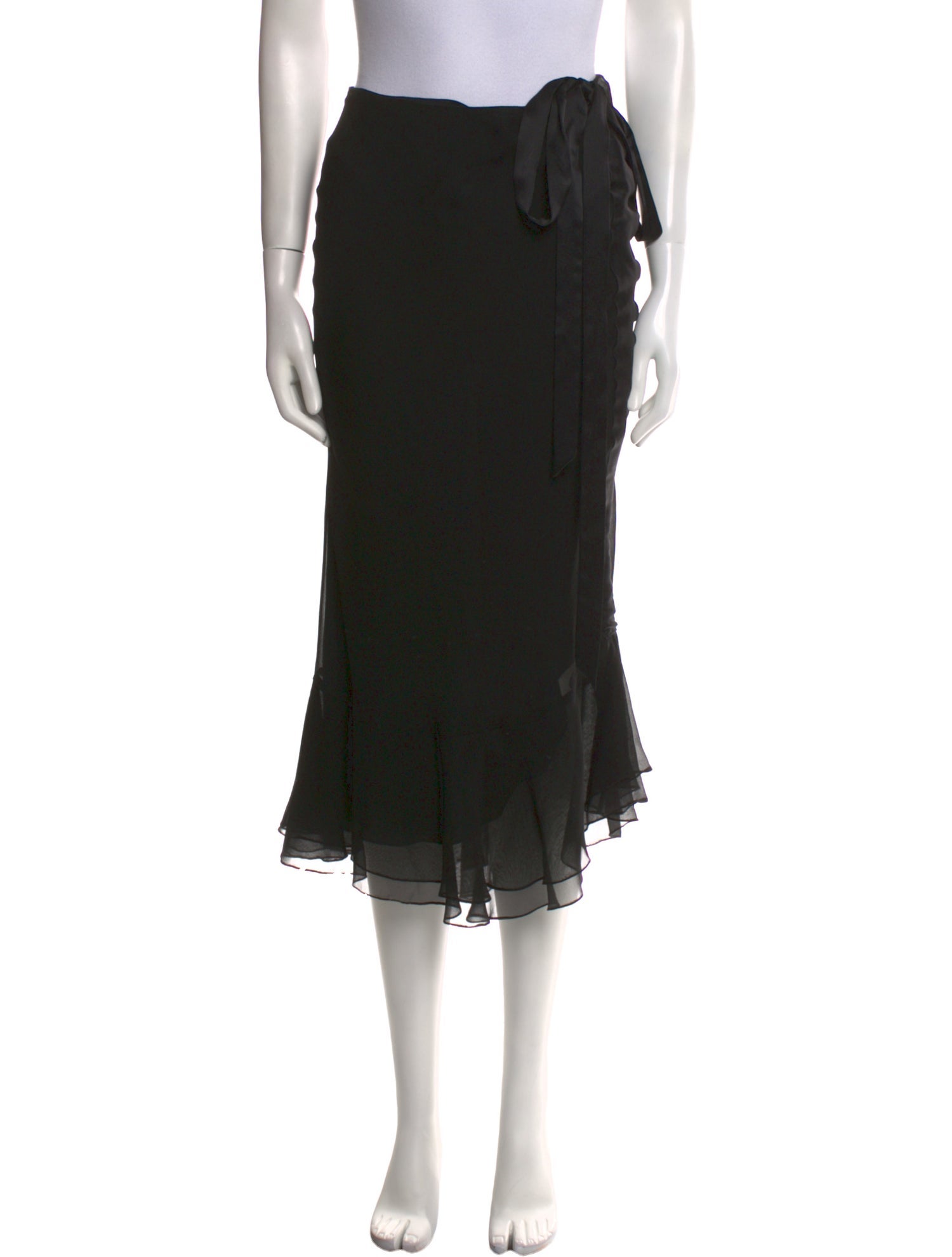 Ralph Lauren Black Label Silk Midi Length Skirt