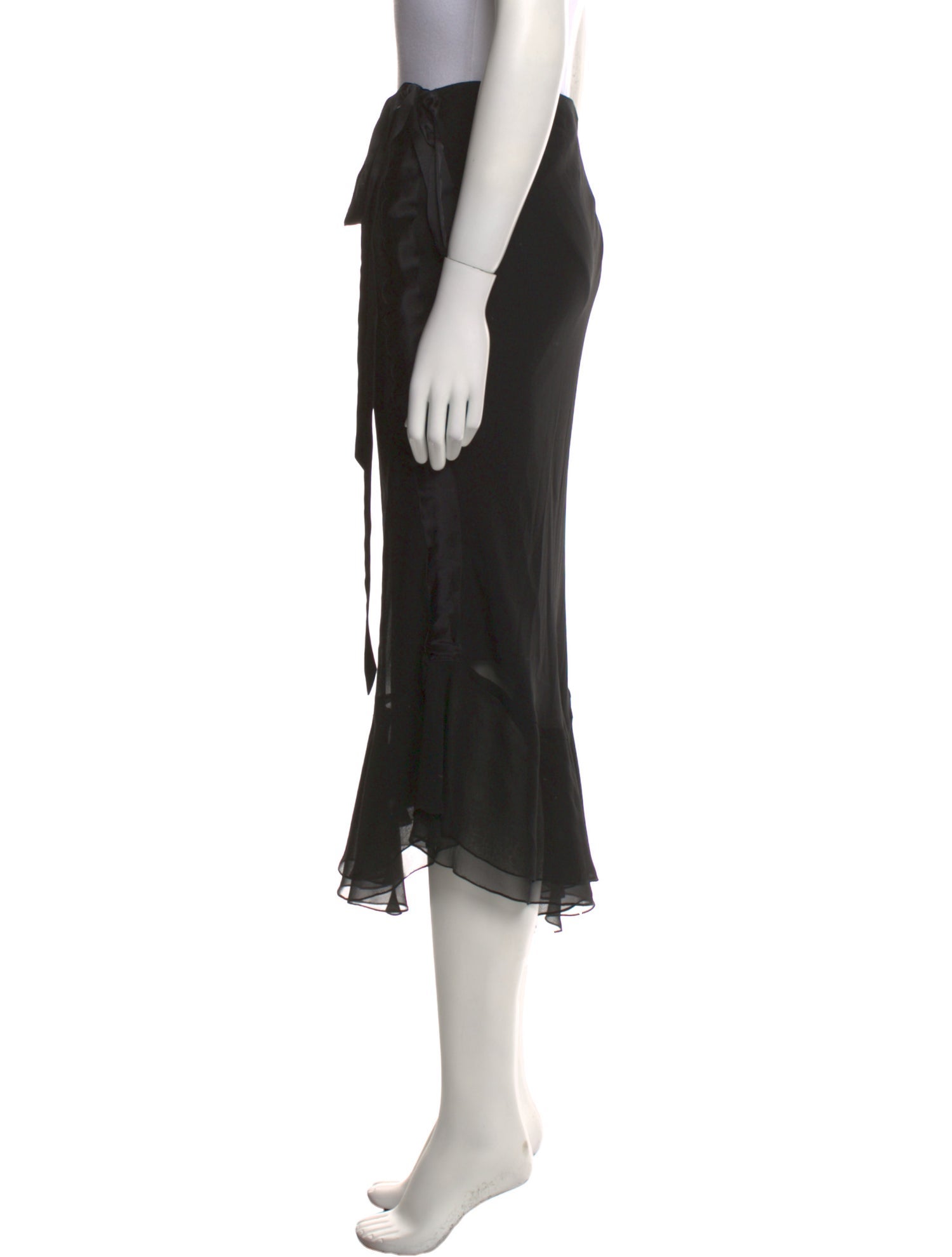 Ralph Lauren Black Label Silk Midi Length Skirt