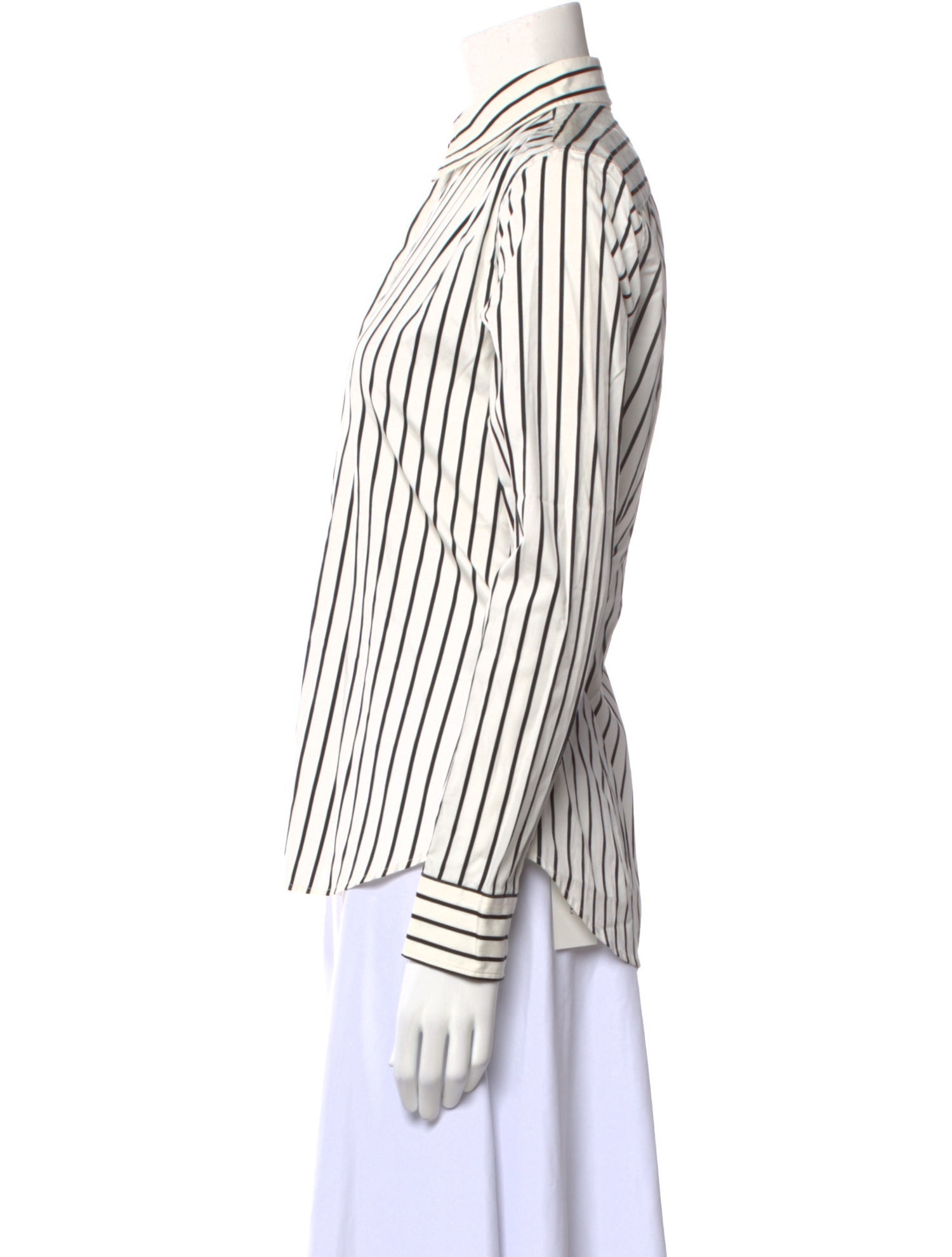 Ralph Lauren Black Label Striped Long Sleeve Button-Up Top