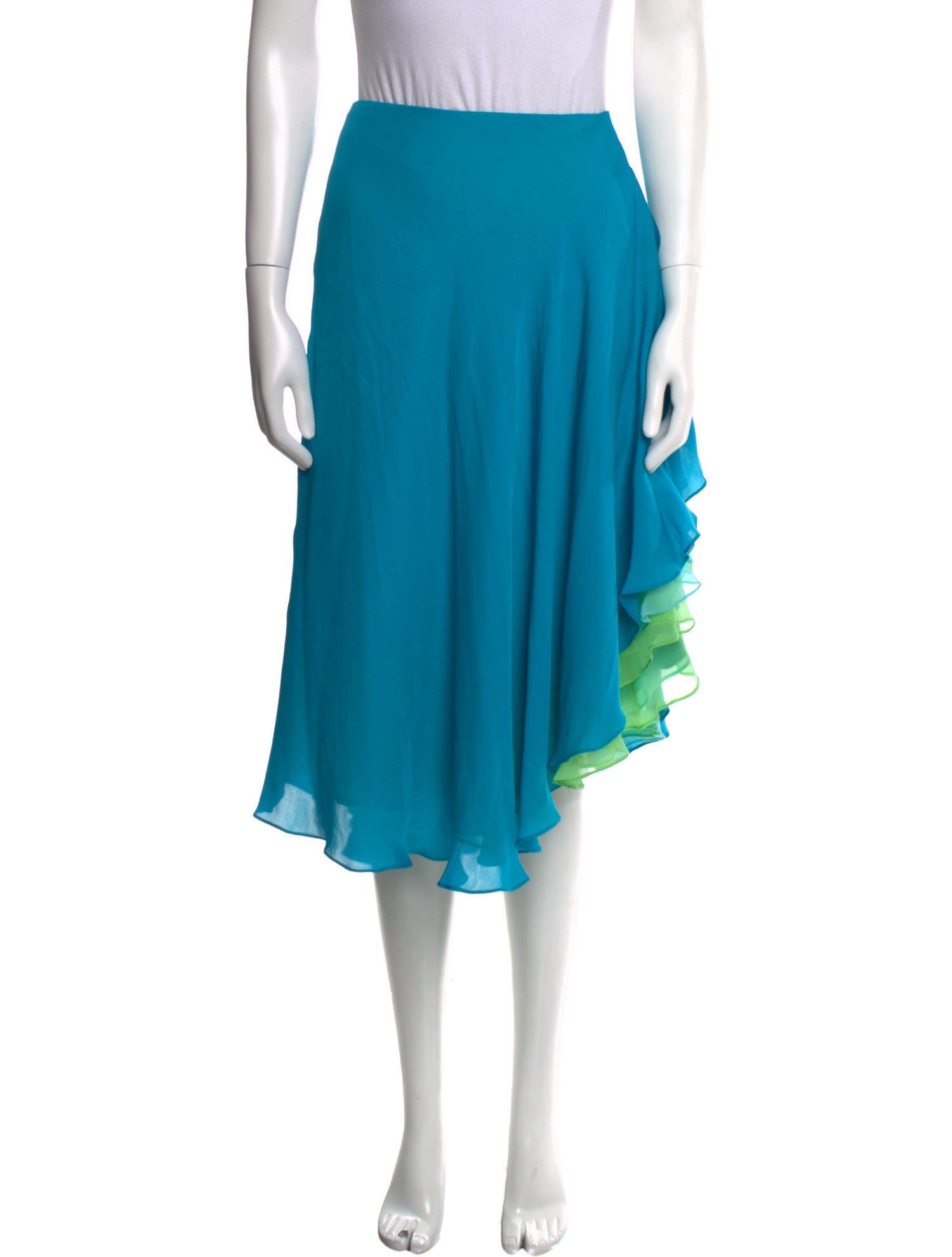 Ralph Lauren Black Label Silk Midi Length Skirt