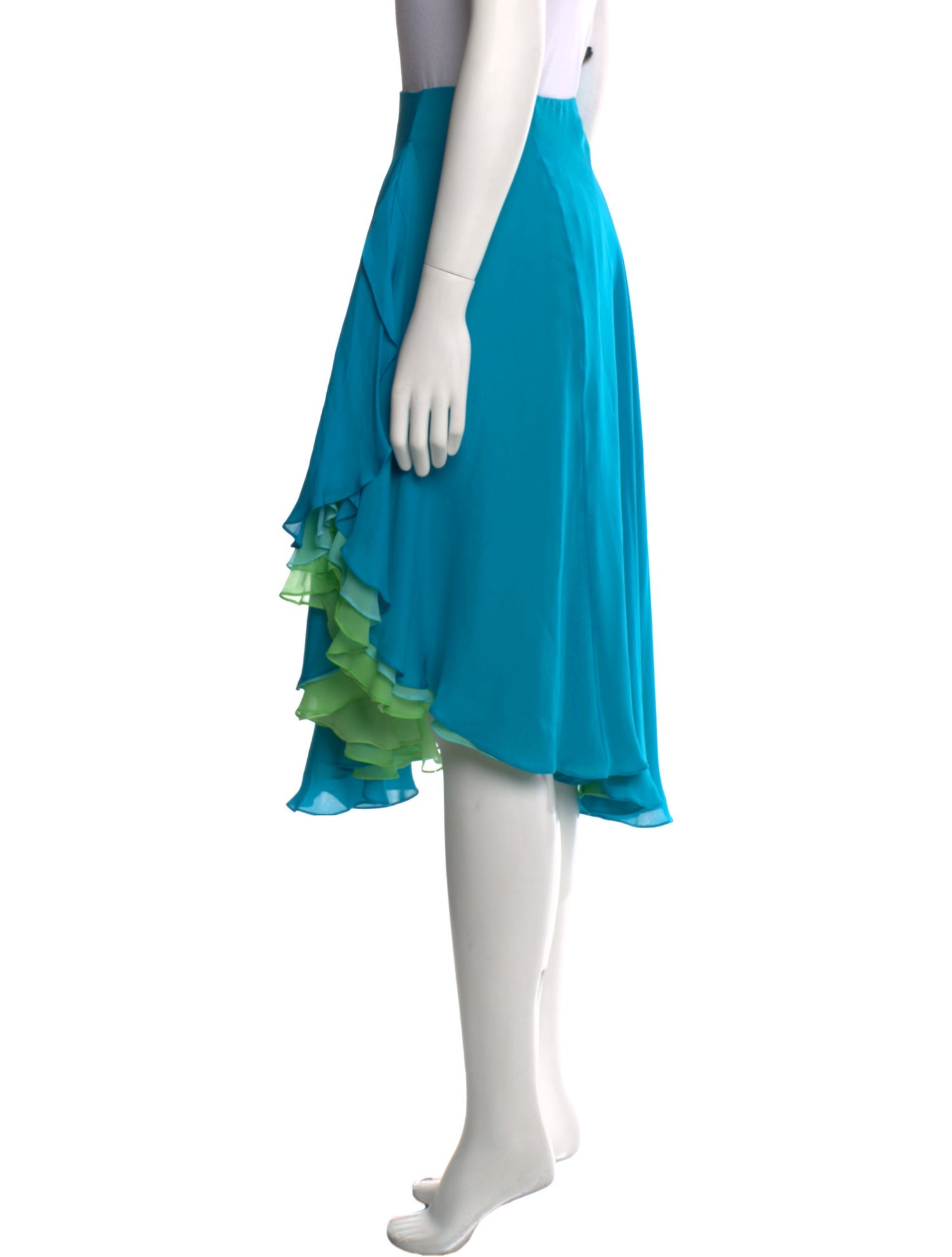 Ralph Lauren Black Label Silk Midi Length Skirt
