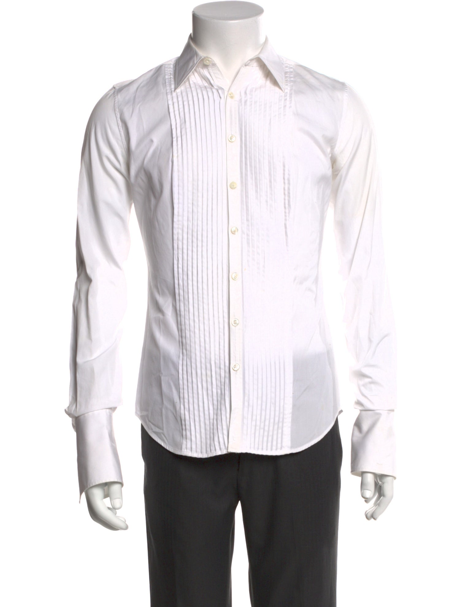 Ralph Lauren Black Label Striped Long Sleeve Tuxedo Shirt