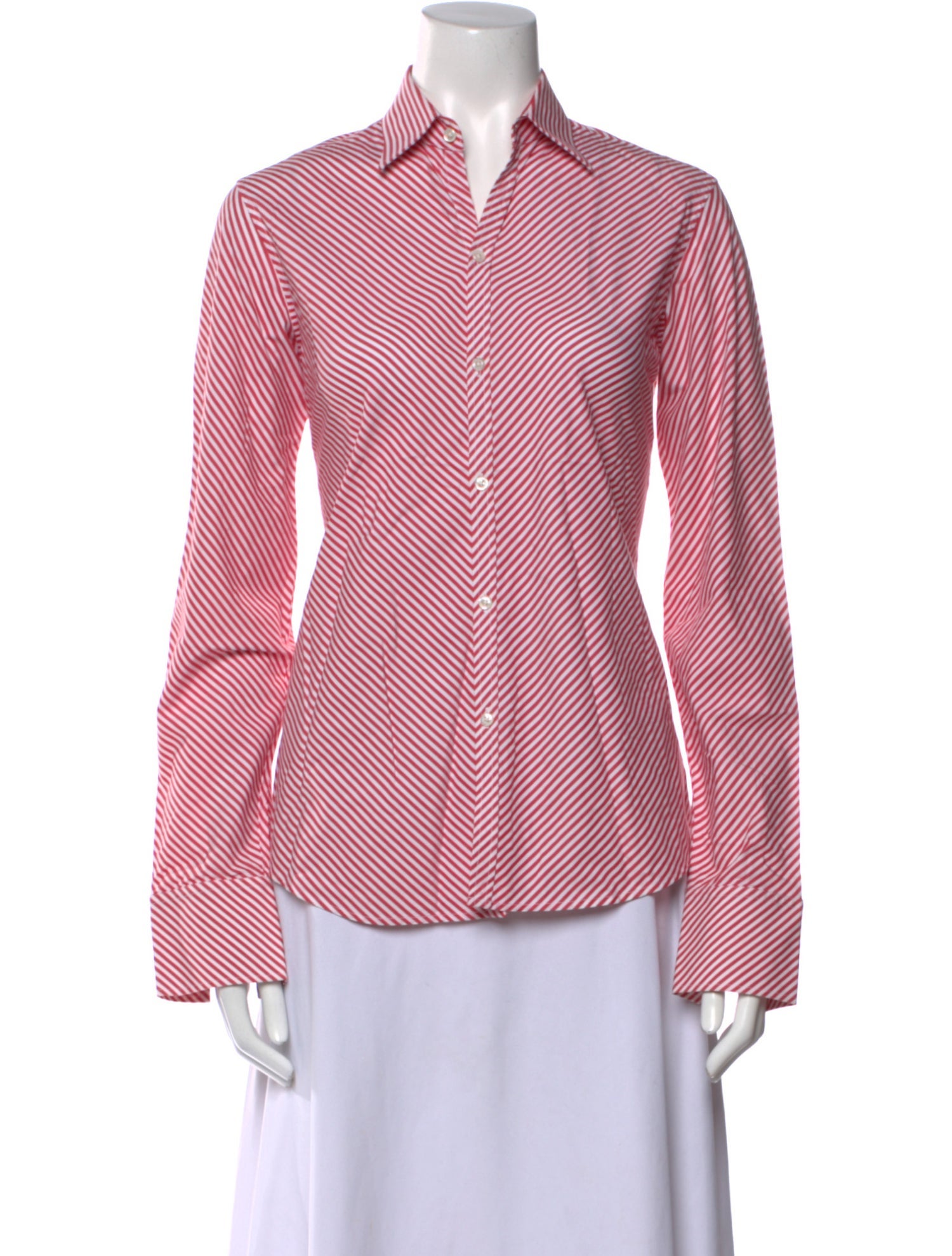 Ralph Lauren Black Label Striped Long Sleeve Button-Up Top