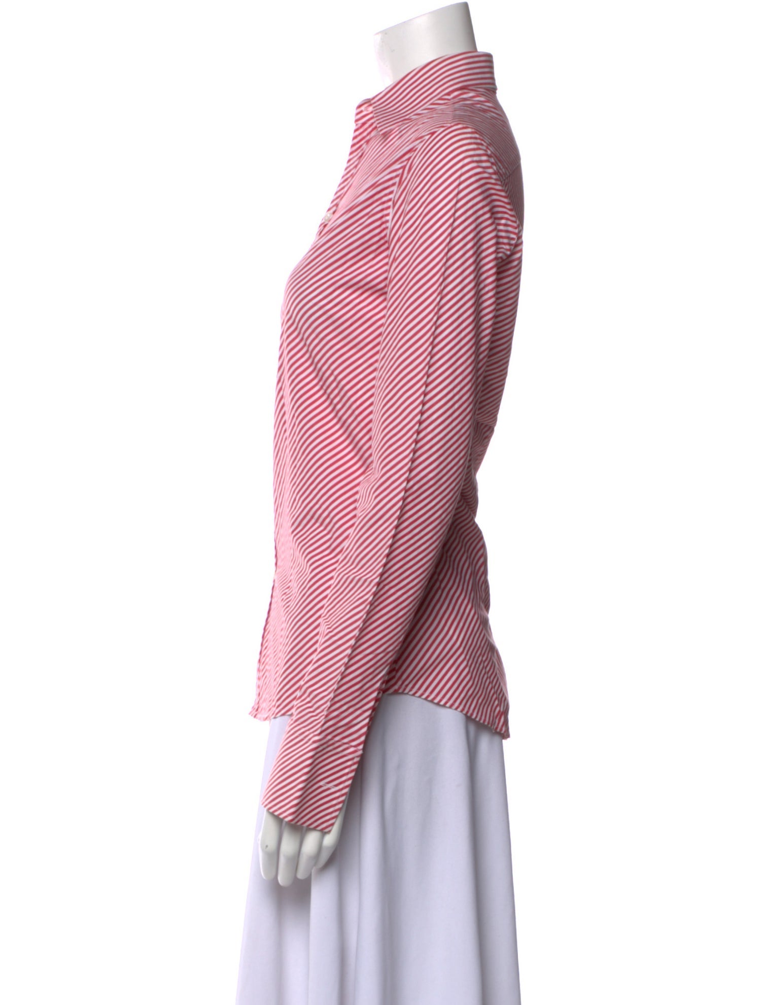 Ralph Lauren Black Label Striped Long Sleeve Button-Up Top