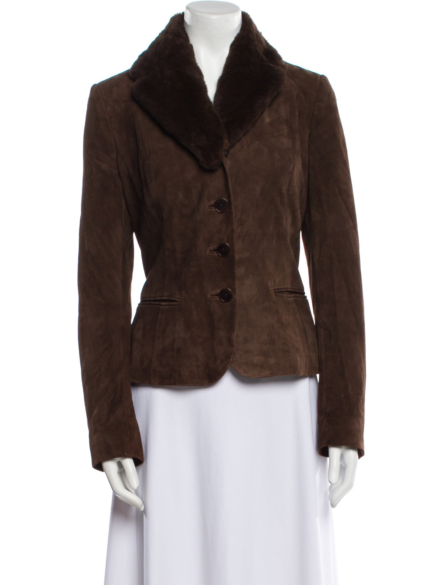 Ralph Lauren Black Label Suede Faux Fur Jacket