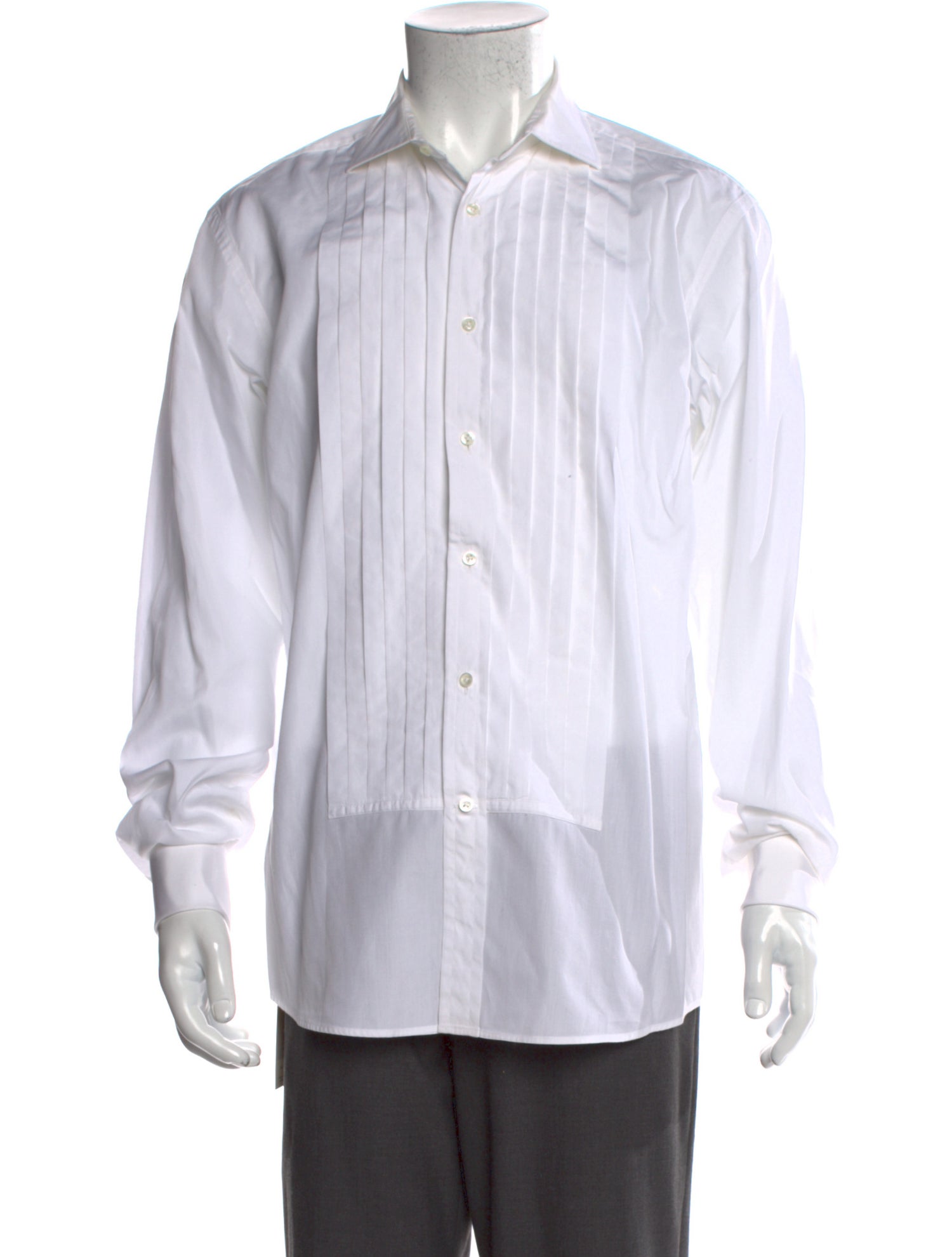 Ralph Lauren Black Label Striped Long Sleeve Tuxedo Shirt