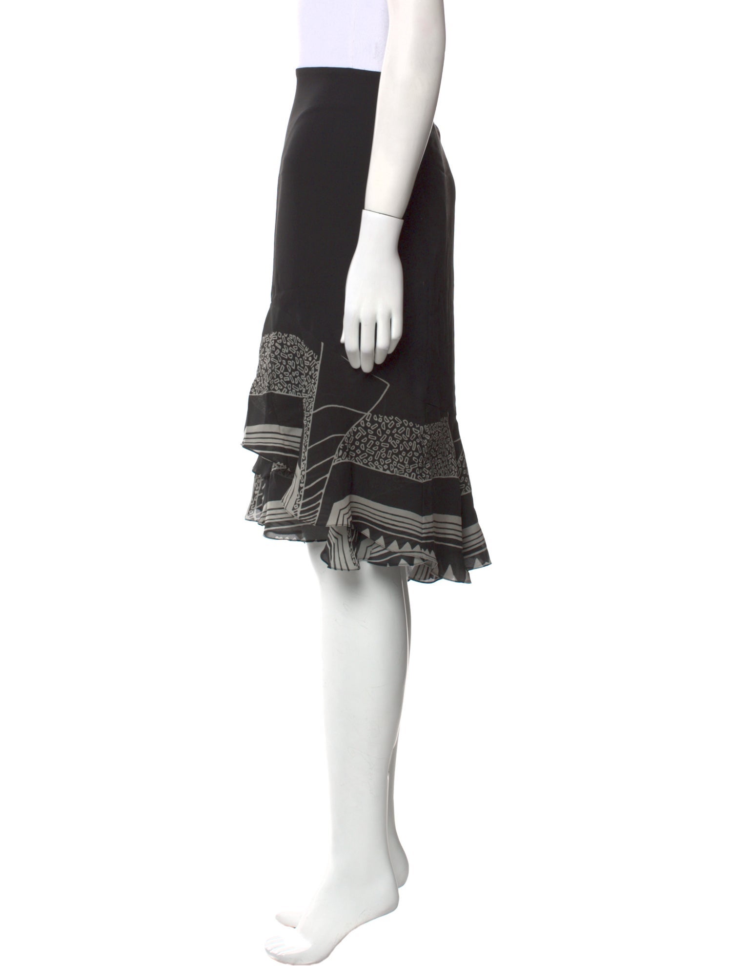 Ralph Lauren Black Label Silk Knee-Length Skirt