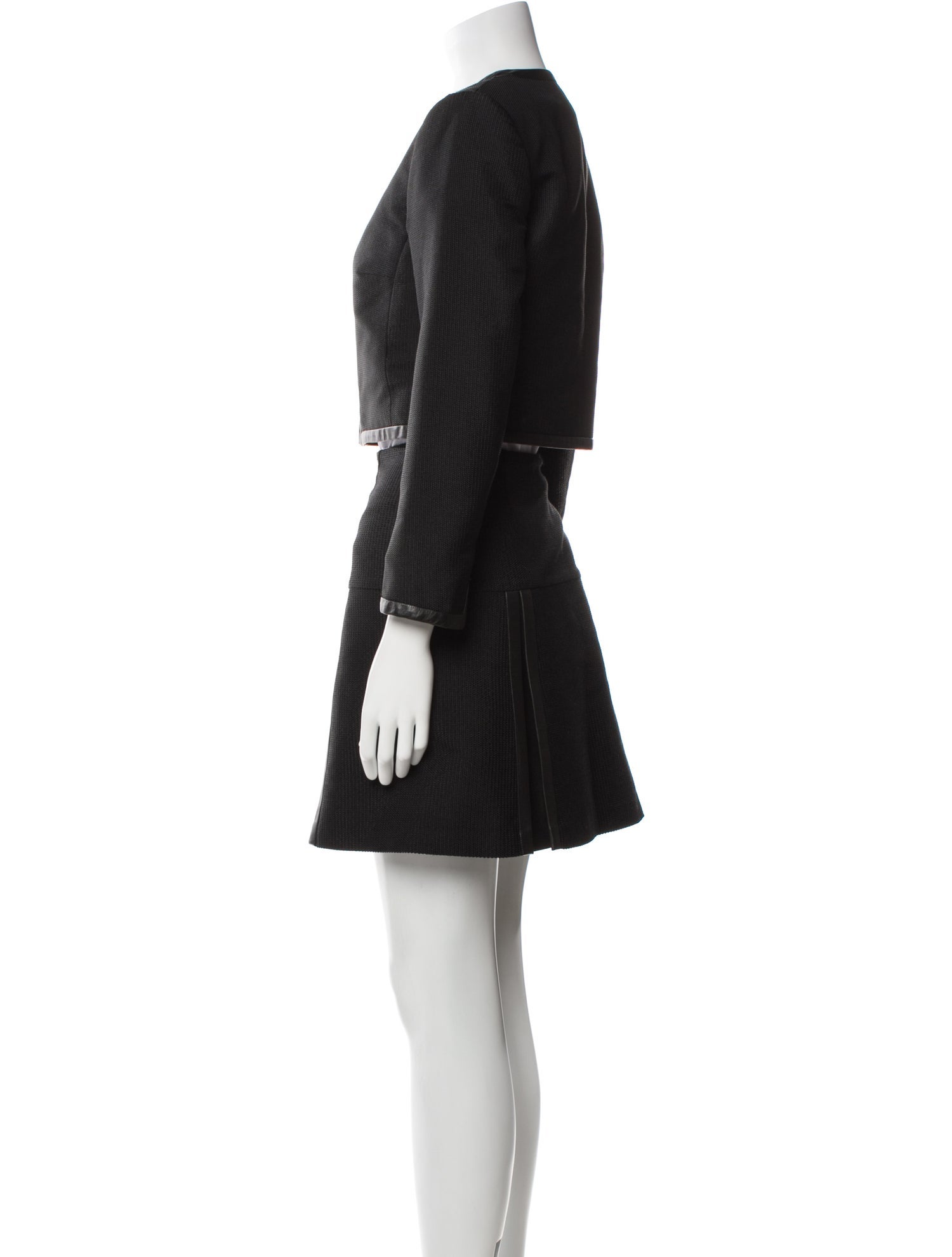 Ralph Lauren Black Label Leather Trim Embellishment Skirt Set w/ Tags