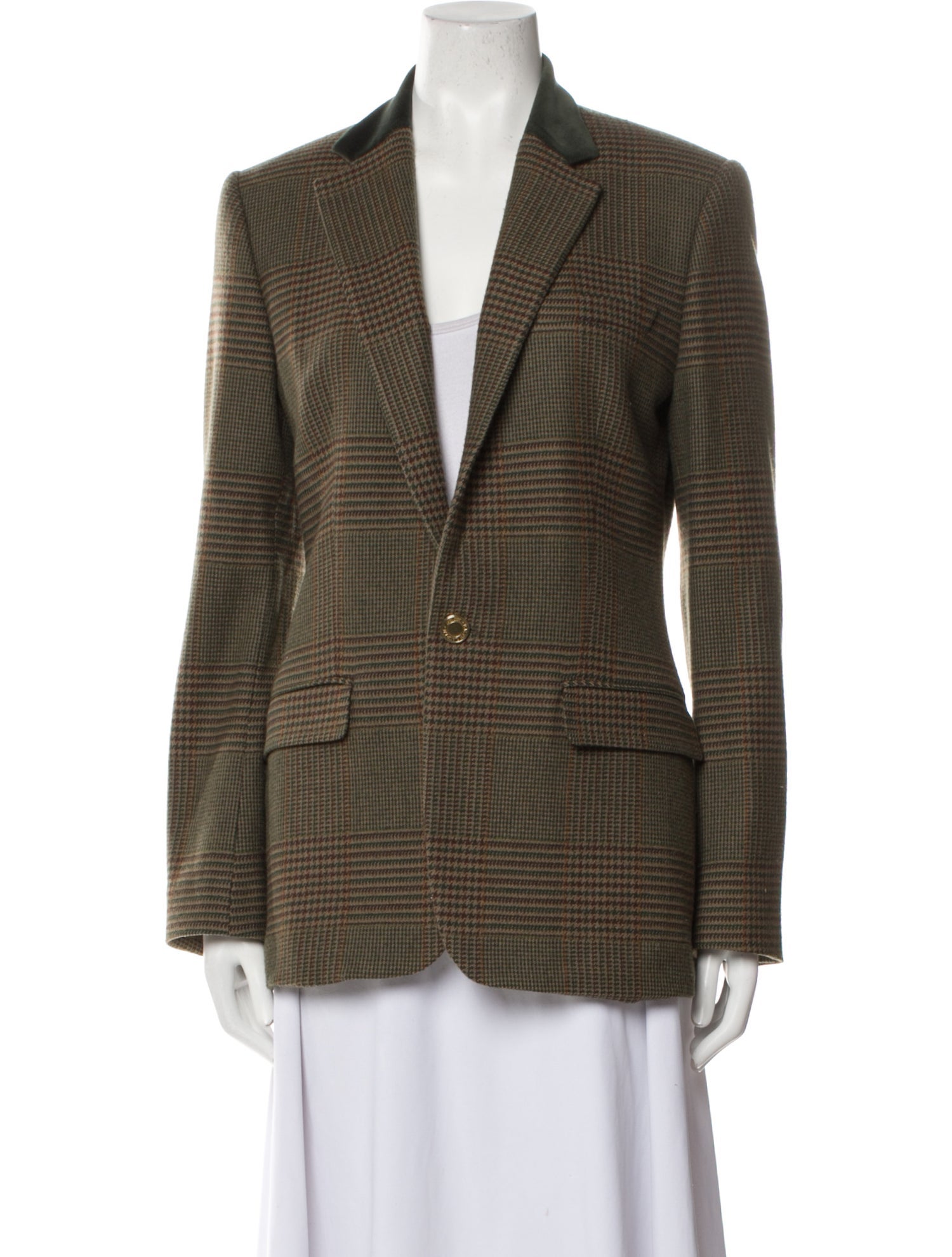 Ralph Lauren Black Label Wool Houndstooth Print Blazer