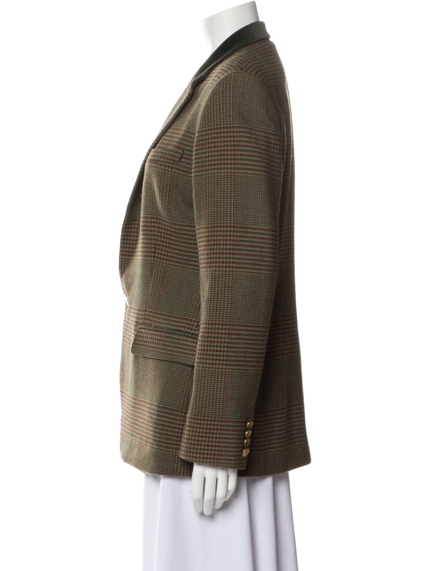 Ralph Lauren Black Label Wool Houndstooth Print Blazer