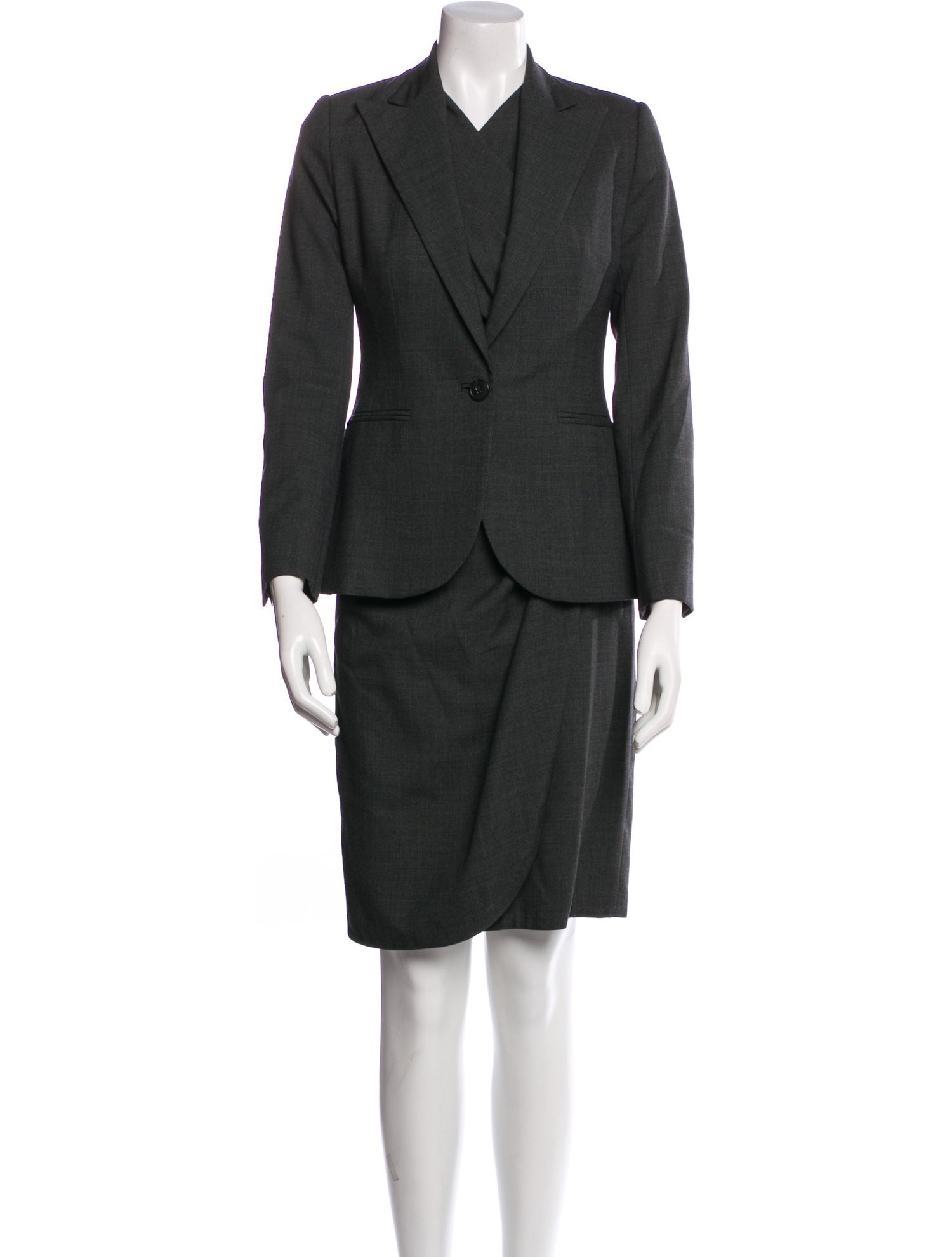 Ralph Lauren Black Label Wool Pleated Accents Dress Set
