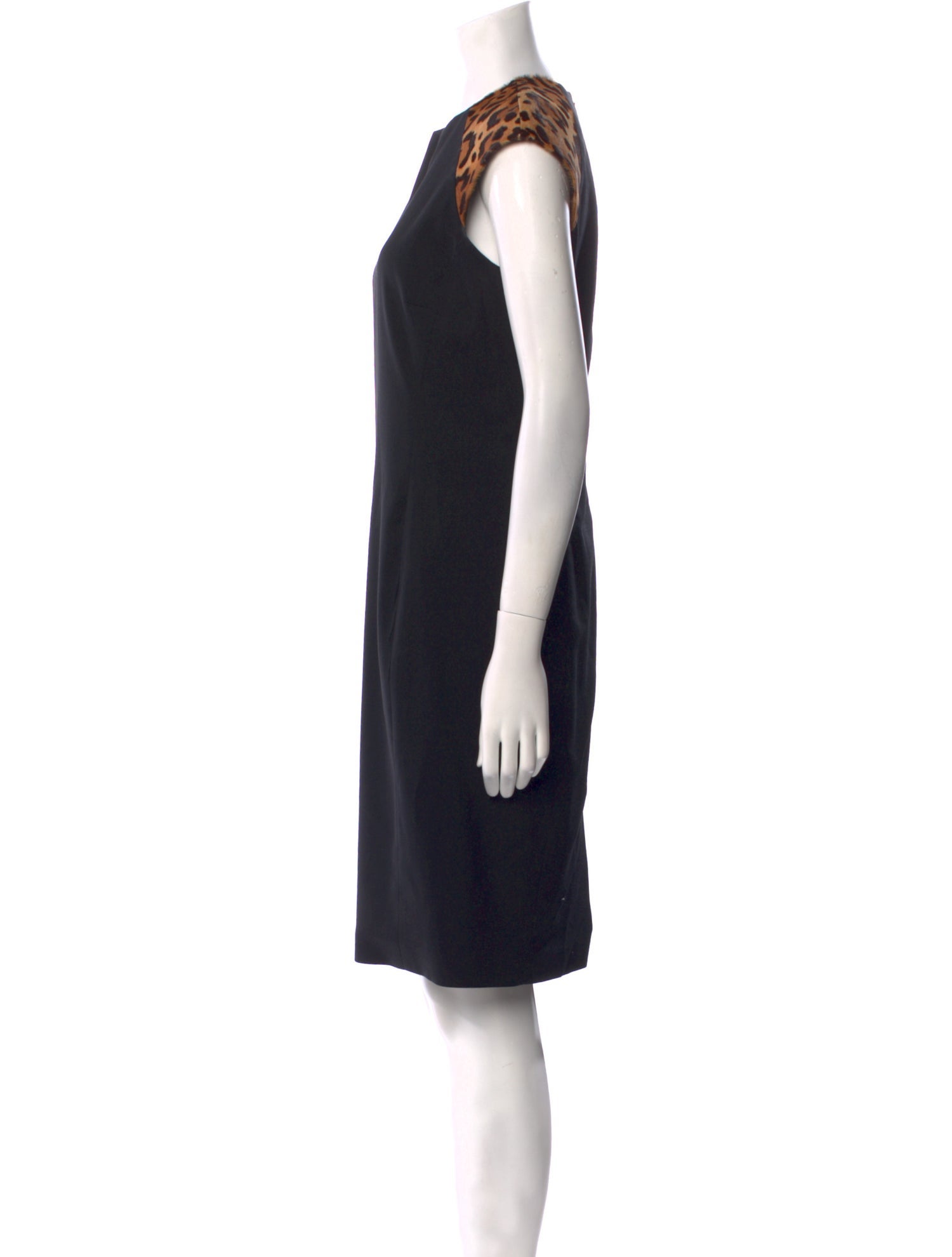 Ralph Lauren Black Label Calf Hair Knee-Length Dress
