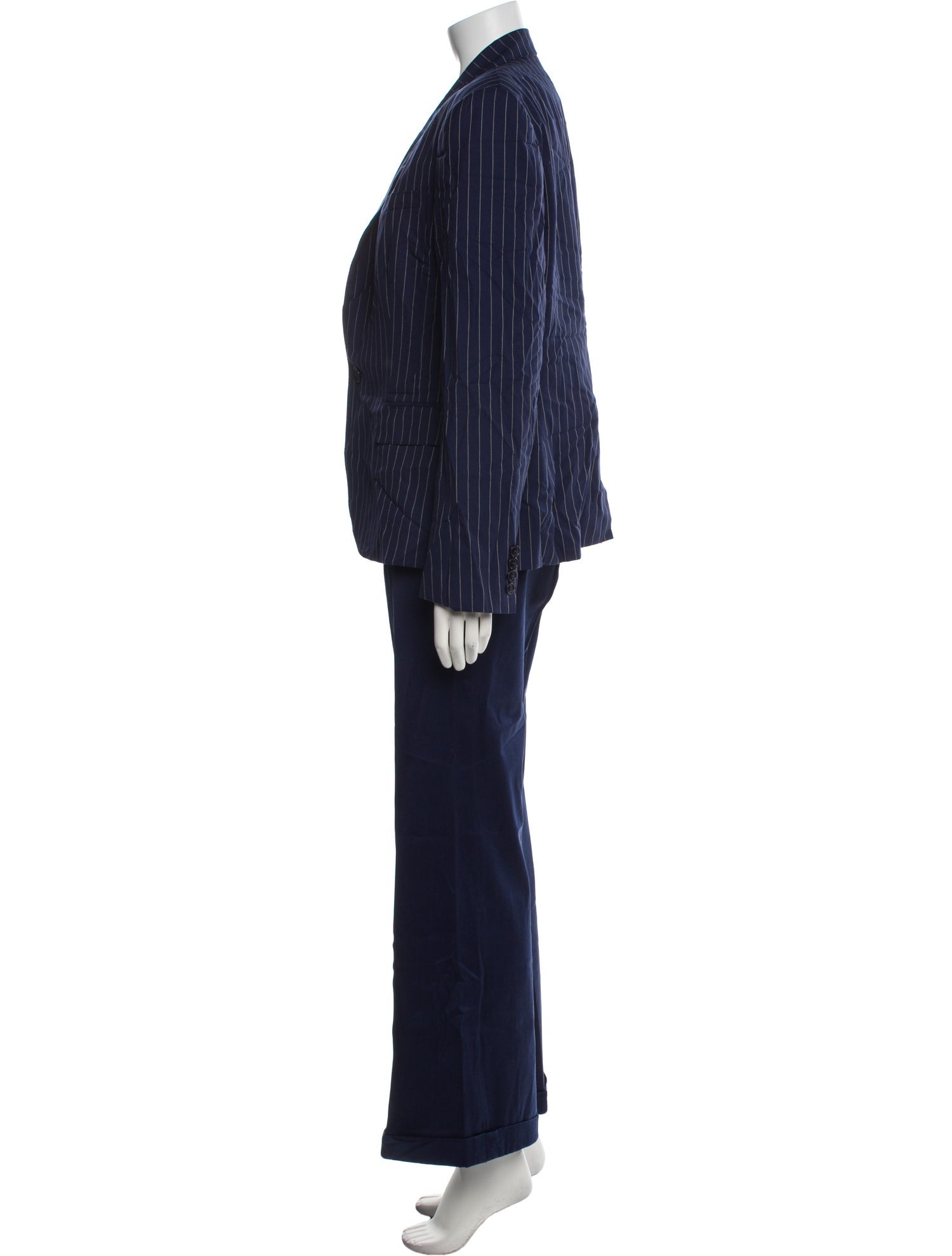 Ralph Lauren Black Label Virgin Wool Striped Pantsuit